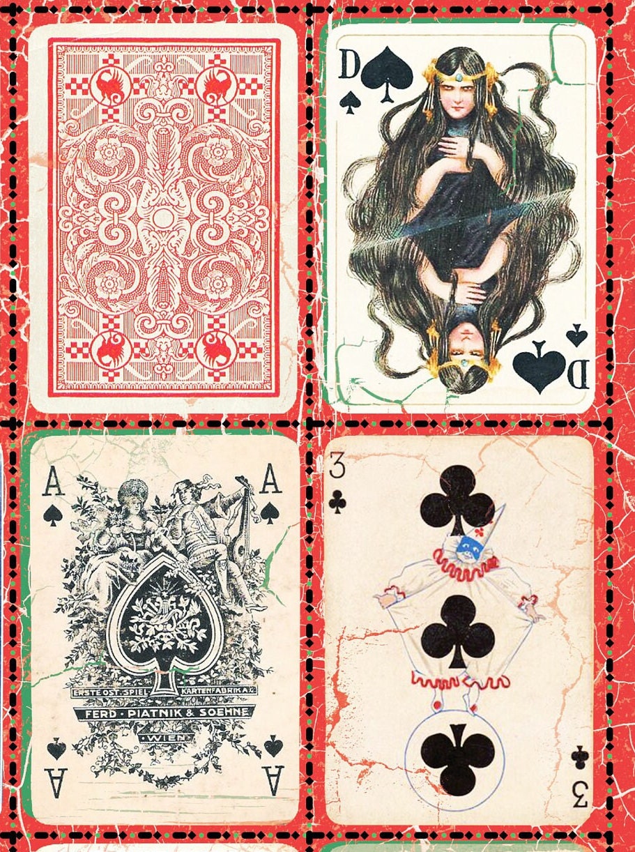 Large Decoupage Paper - Decoupage Art - Rice Paper for Decoupage - Vintage Decoupage - Playing Card - Joker