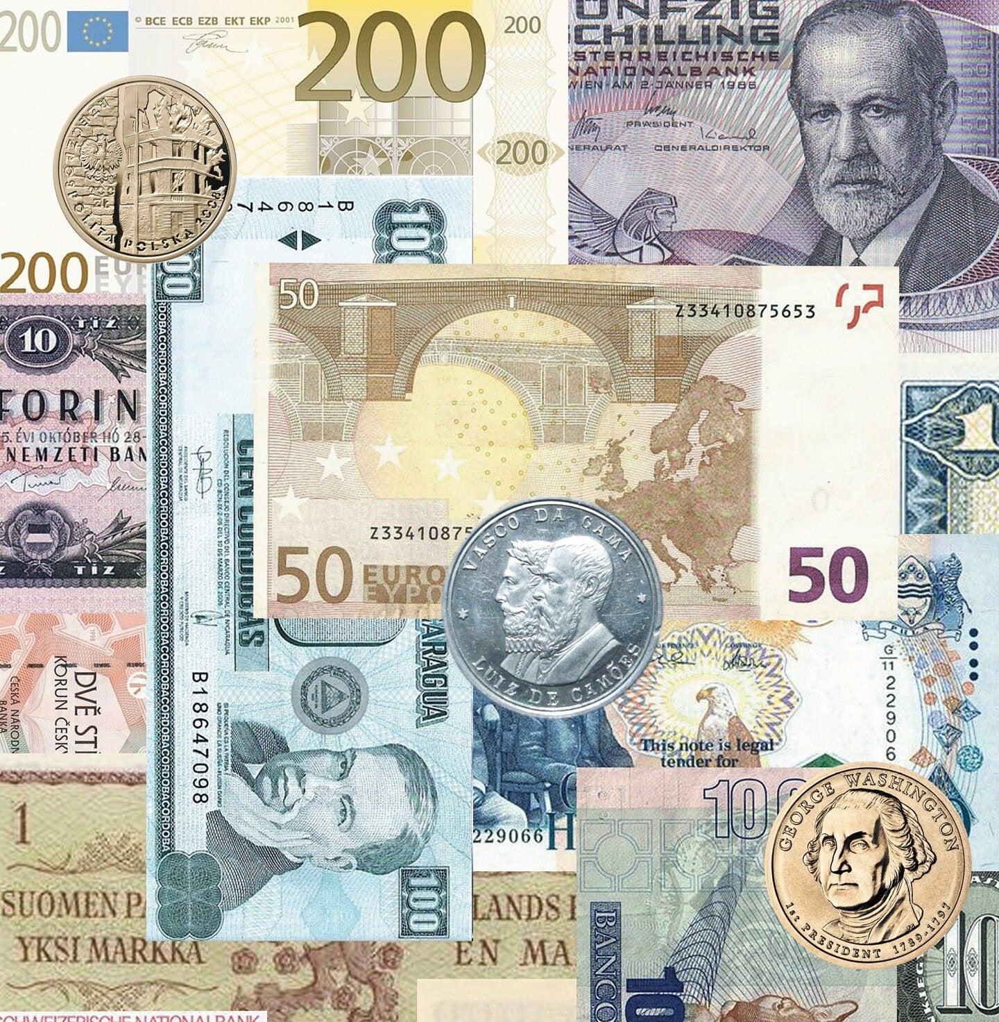 Large Decoupage Paper - Decoupage Art - Rice Paper for Decoupage - Vintage Decoupage - European Money