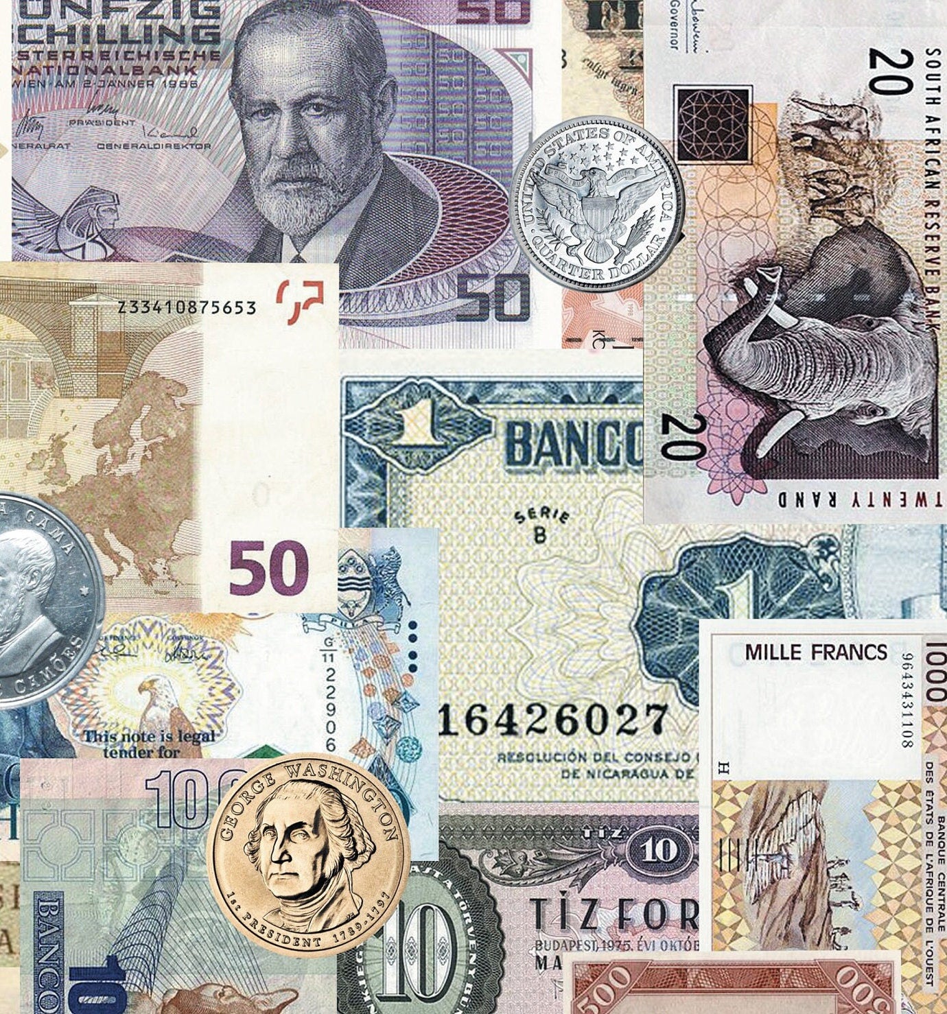Large Decoupage Paper - Decoupage Art - Rice Paper for Decoupage - Vintage Decoupage - European Money