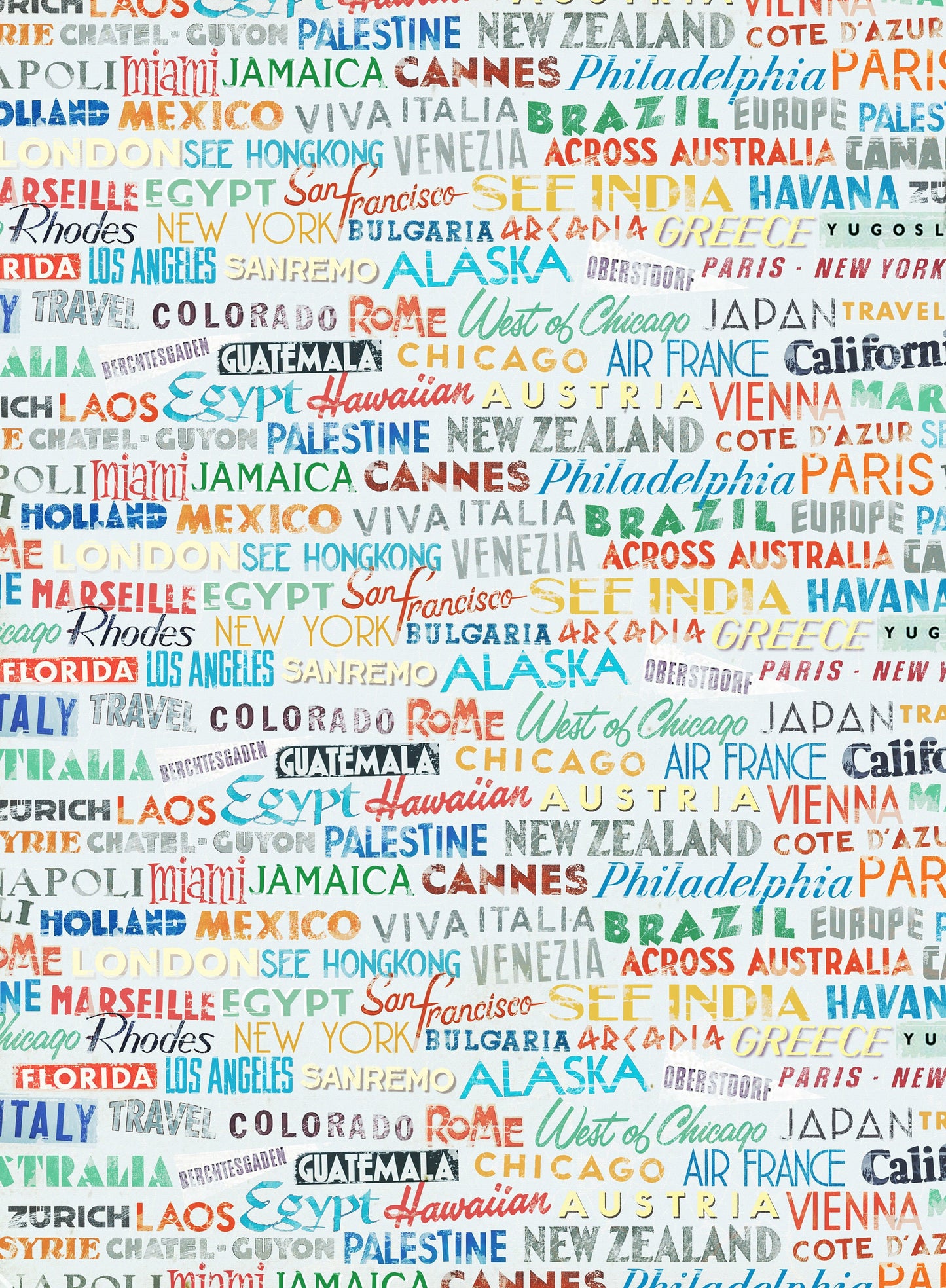 Large Decoupage Paper - Decoupage Art - Rice Paper for Decoupage - Vintage Decoupage - World Cities