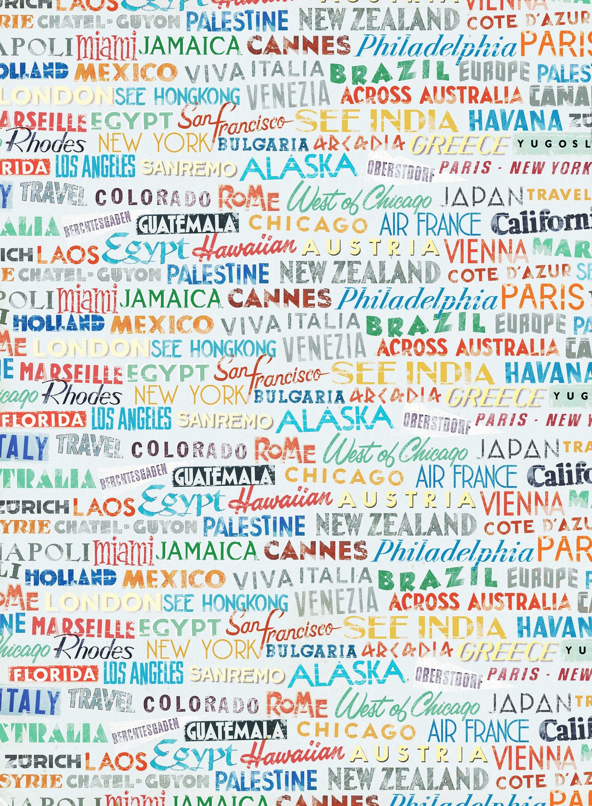 Large Decoupage Paper - Decoupage Art - Rice Paper for Decoupage - Vintage Decoupage - World Cities