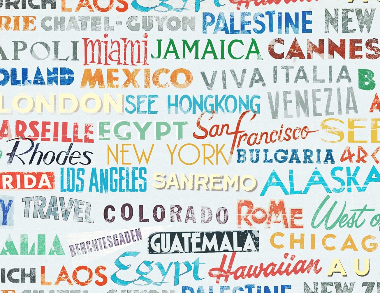 Large Decoupage Paper - Decoupage Art - Rice Paper for Decoupage - Vintage Decoupage - World Cities