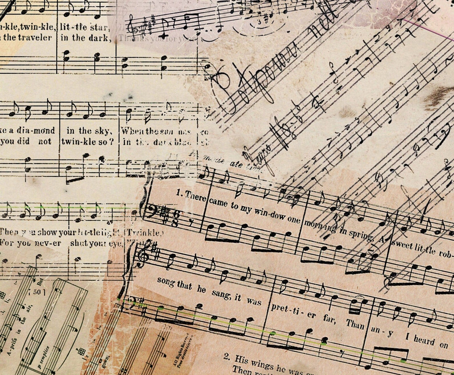 Large Music Notes Decoupage Paper - Rice Paper for Furniture Art
