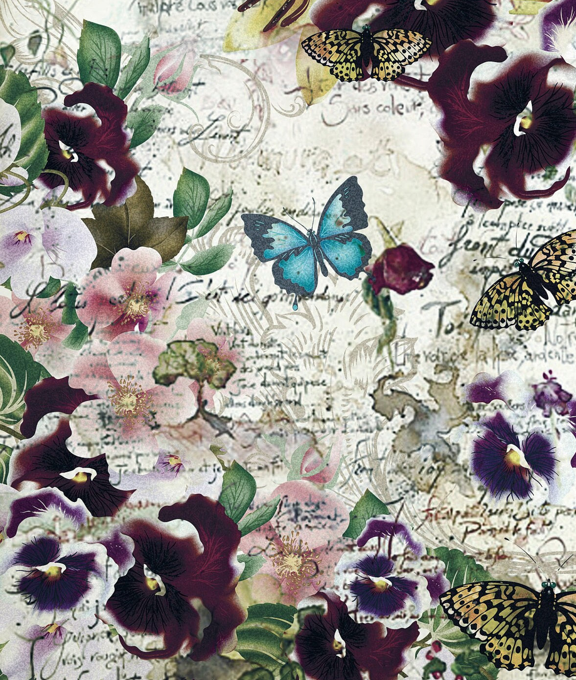 Large Decoupage Paper - Decoupage Art - Rice Paper for Decoupage - Vintage Decoupage - Butterfly