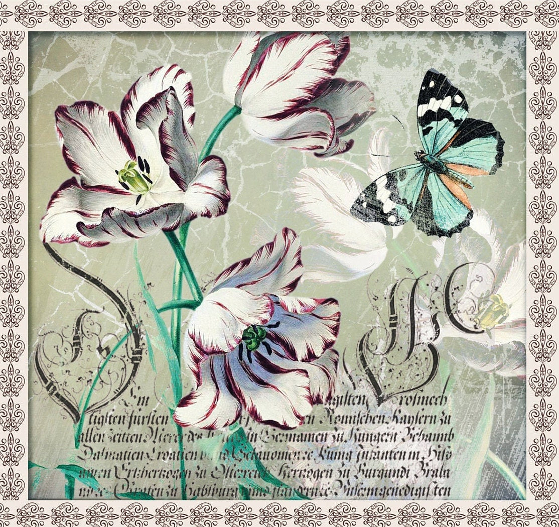 Large Decoupage Paper - Decoupage Art - Rice Paper for Decoupage - Vintage Decoupage - Butterfly