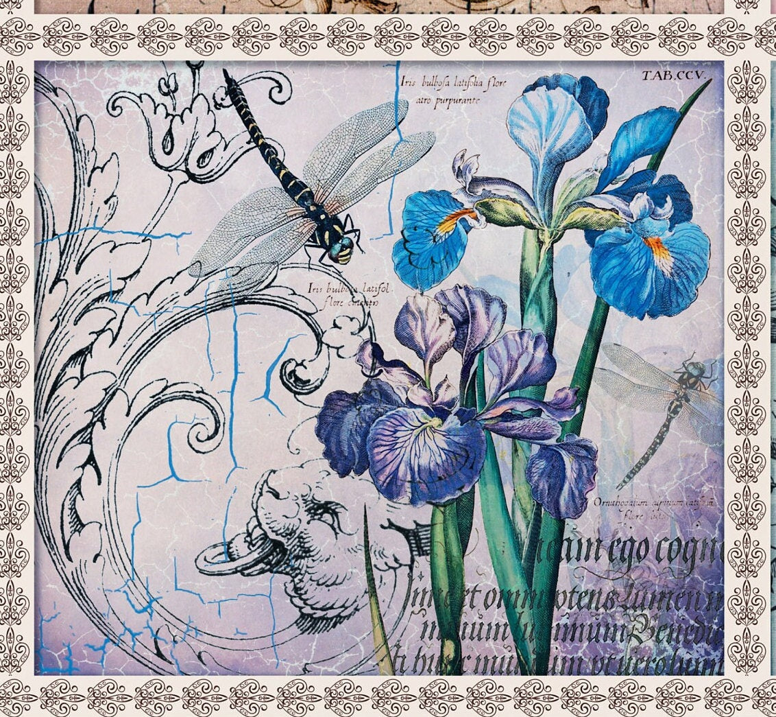 Large Decoupage Paper - Decoupage Art - Rice Paper for Decoupage - Vintage Decoupage - Butterfly