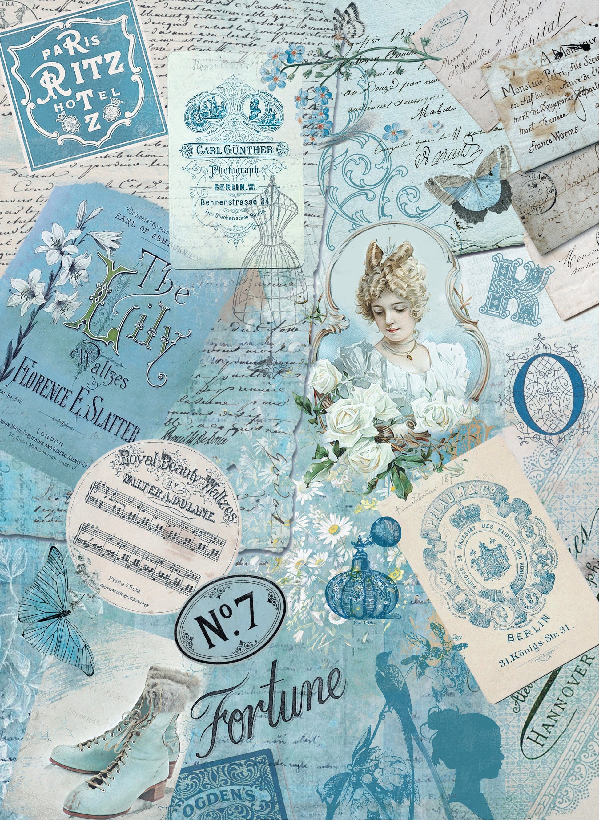 Large Decoupage Paper - Decoupage Art - Rice Paper for Decoupage - Vintage Decoupage