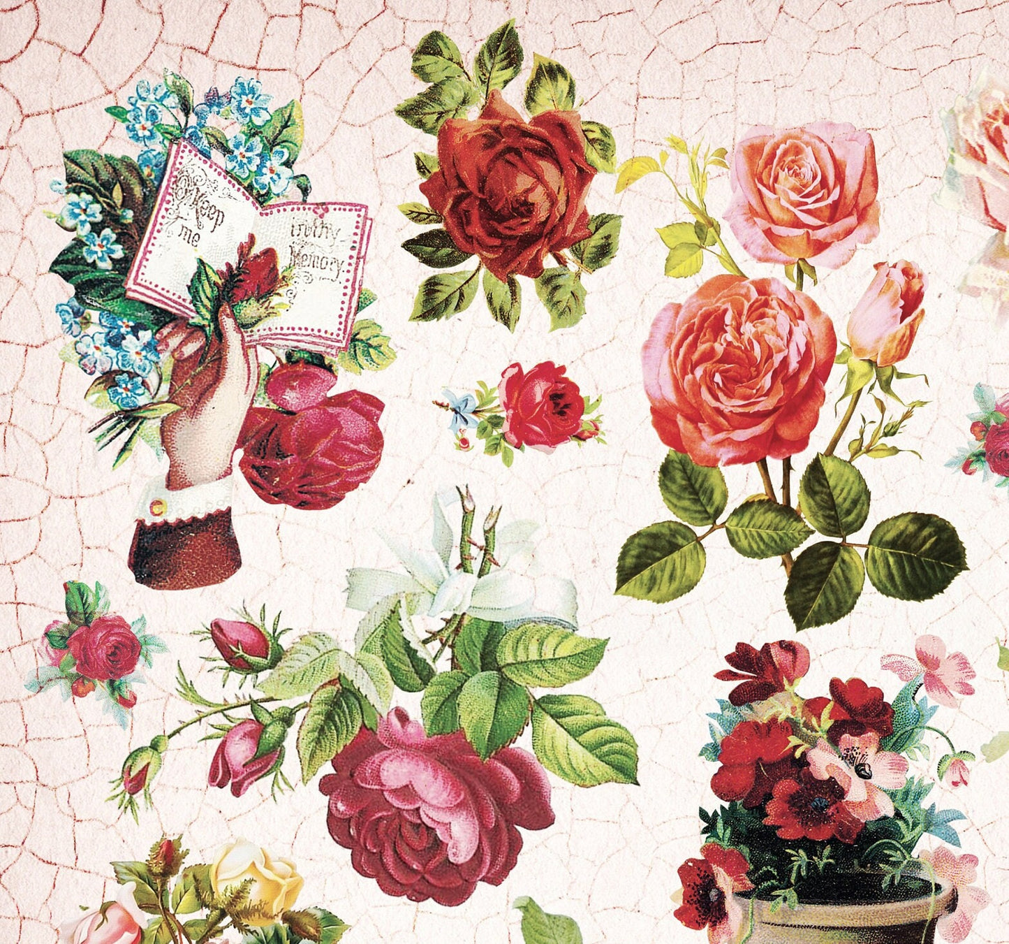 Large Decoupage Paper - Decoupage Art - Rice Paper for Decoupage - Vintage Decoupage - Roses