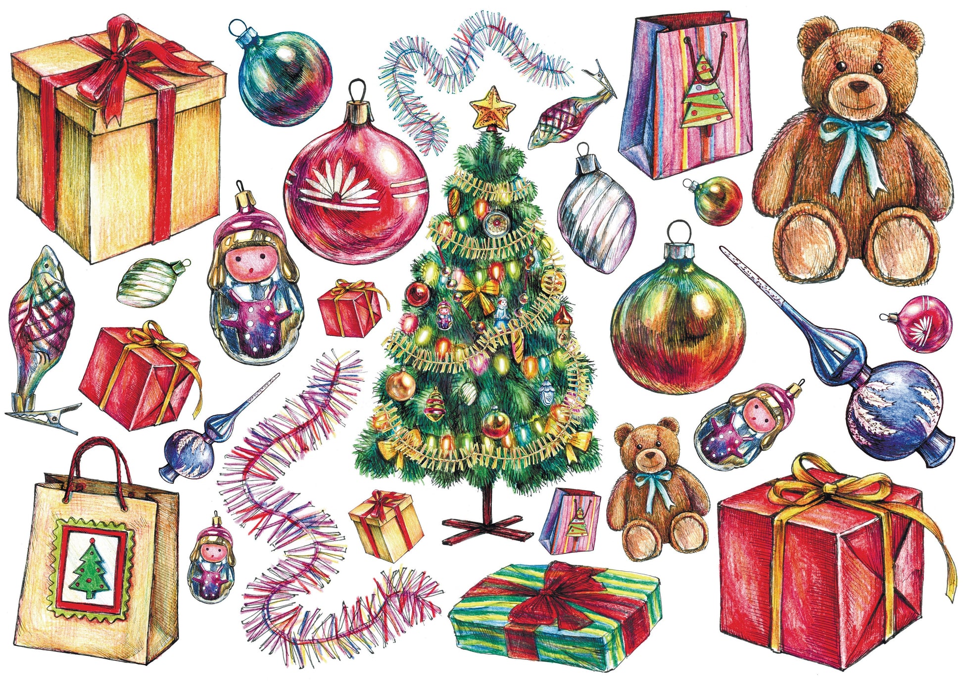 christmas tree decoupage paper