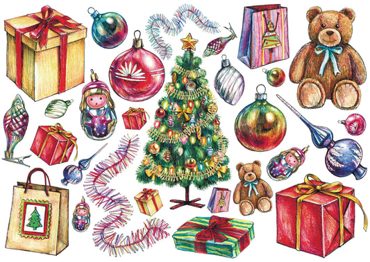 christmas tree decoupage paper