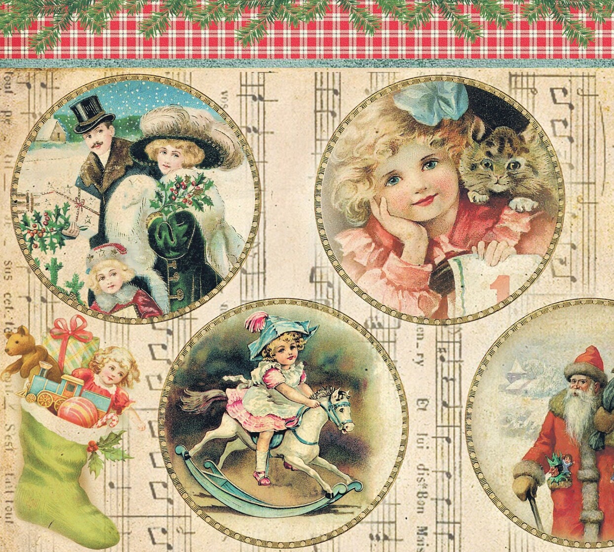 Large Decoupage Paper - Decoupage Art - Rice Paper for Decoupage - Decoupage for Furniture - Vintage Decoupage - Little Girls