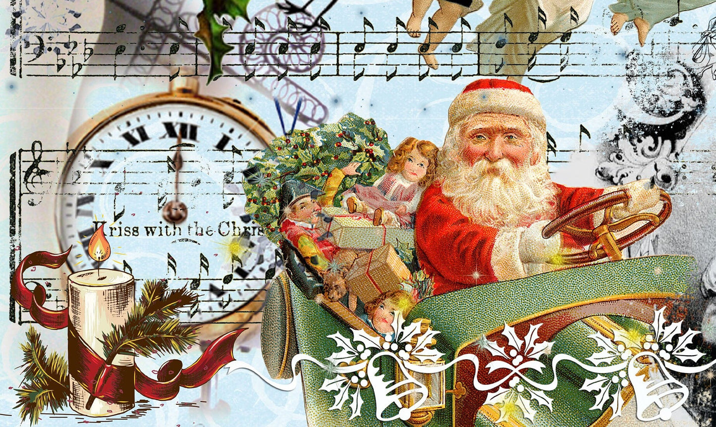 Large Decoupage Paper - Decoupage Art - Rice Paper for Decoupage - Decoupage for Furniture - Vintage Decoupage - Christmas Angels