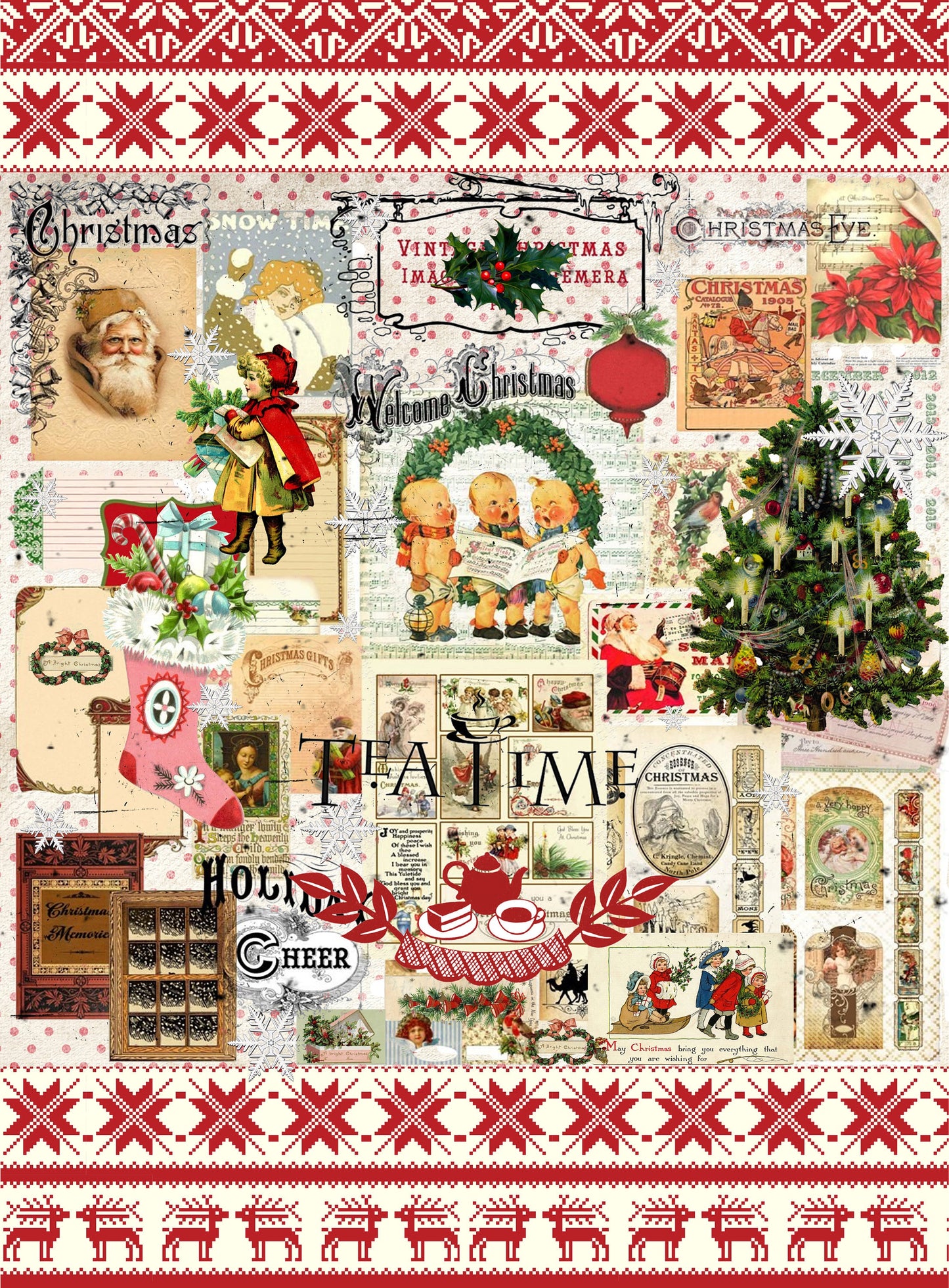 Large Decoupage Paper - Decoupage Art - Rice Paper for Decoupage - Decoupage for Furniture - Vintage Decoupage - Christmas