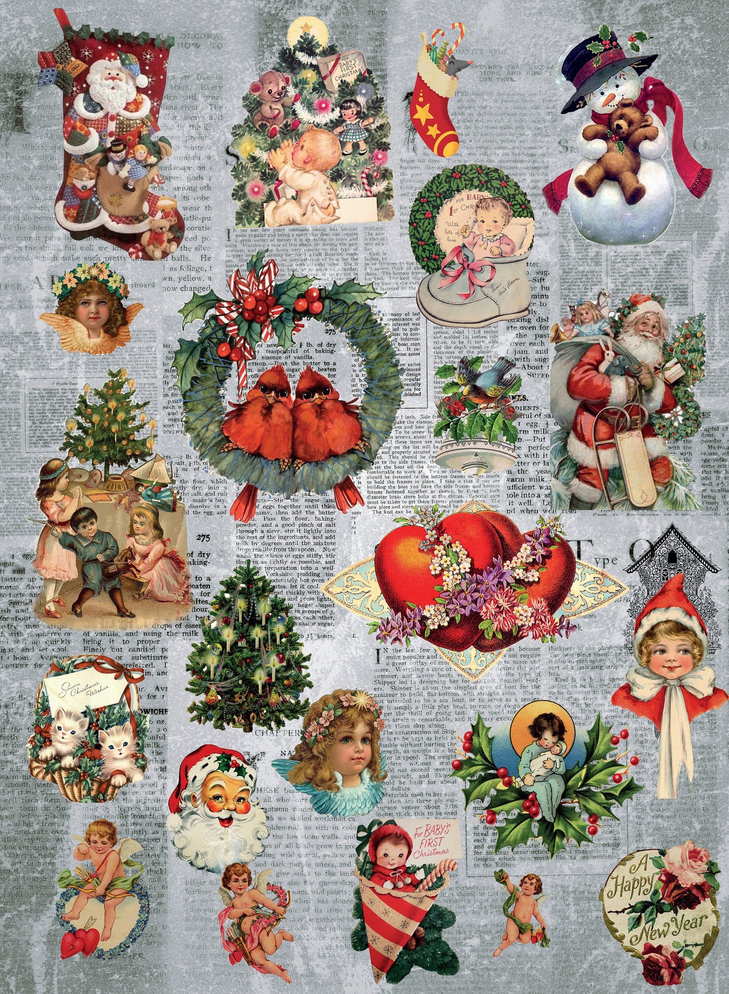 Large Decoupage Paper - Decoupage Art - Rice Paper for Decoupage - Decoupage for Furniture - Vintage Decoupage - Christmas