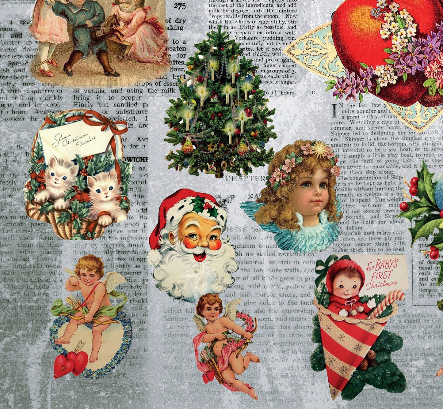 Large Decoupage Paper - Decoupage Art - Rice Paper for Decoupage - Decoupage for Furniture - Vintage Decoupage - Christmas