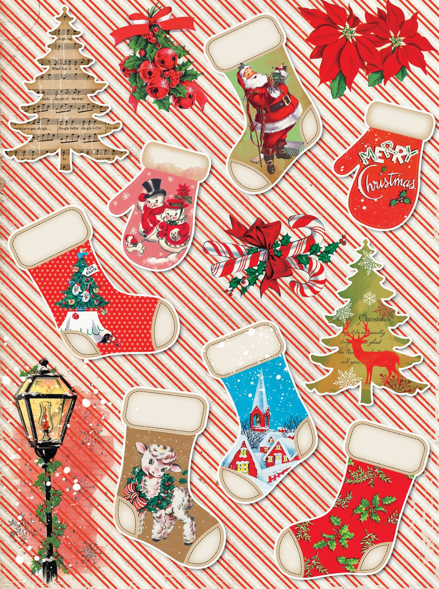 Large Decoupage Paper - Decoupage Art - Rice Paper for Decoupage - Decoupage for Furniture - Vintage Decoupage - Happy Christmas