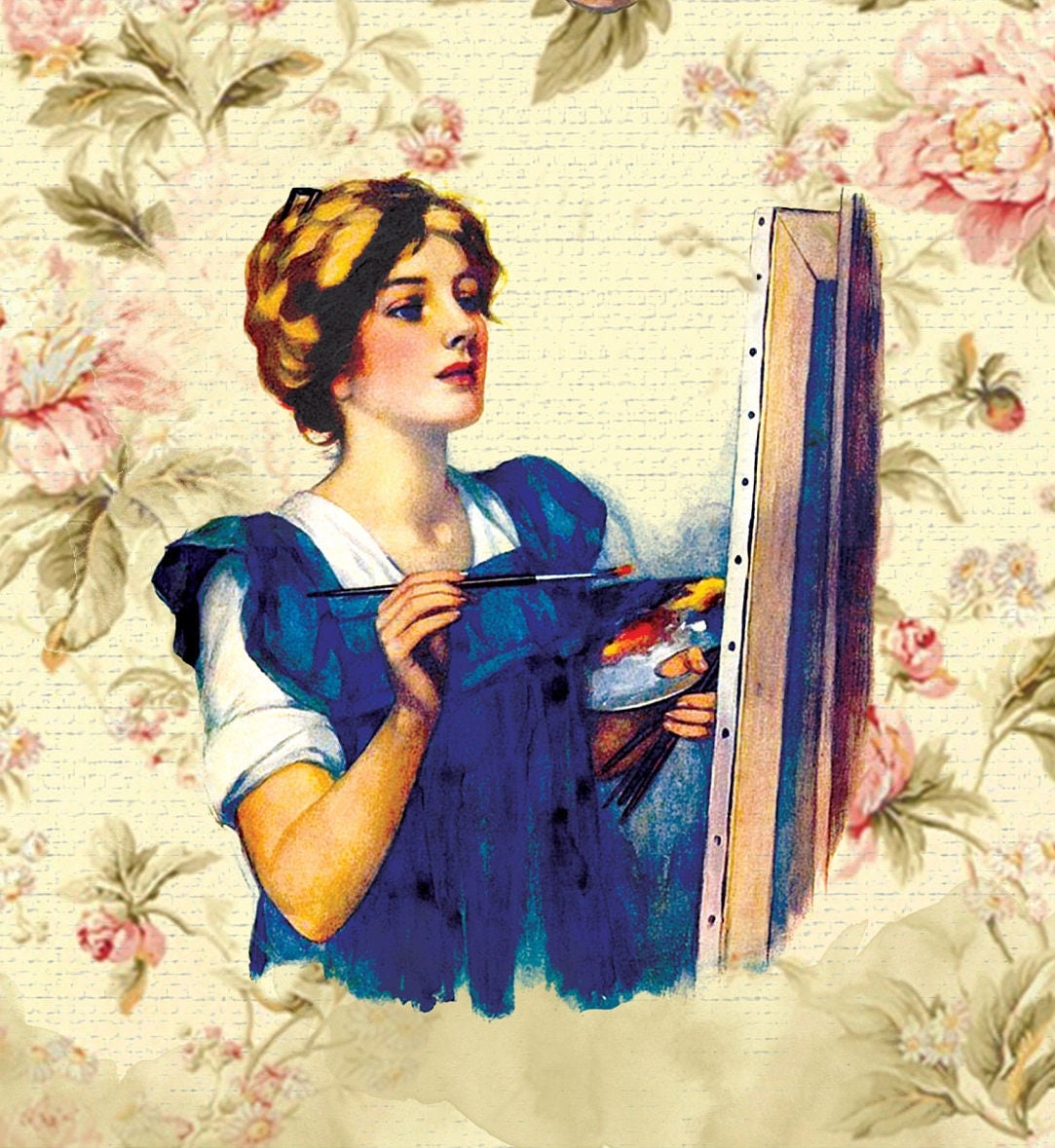 Large Decoupage Paper - Decoupage Art - Rice Paper for Decoupage - Decoupage for Furniture - Vintage Decoupage - Woman