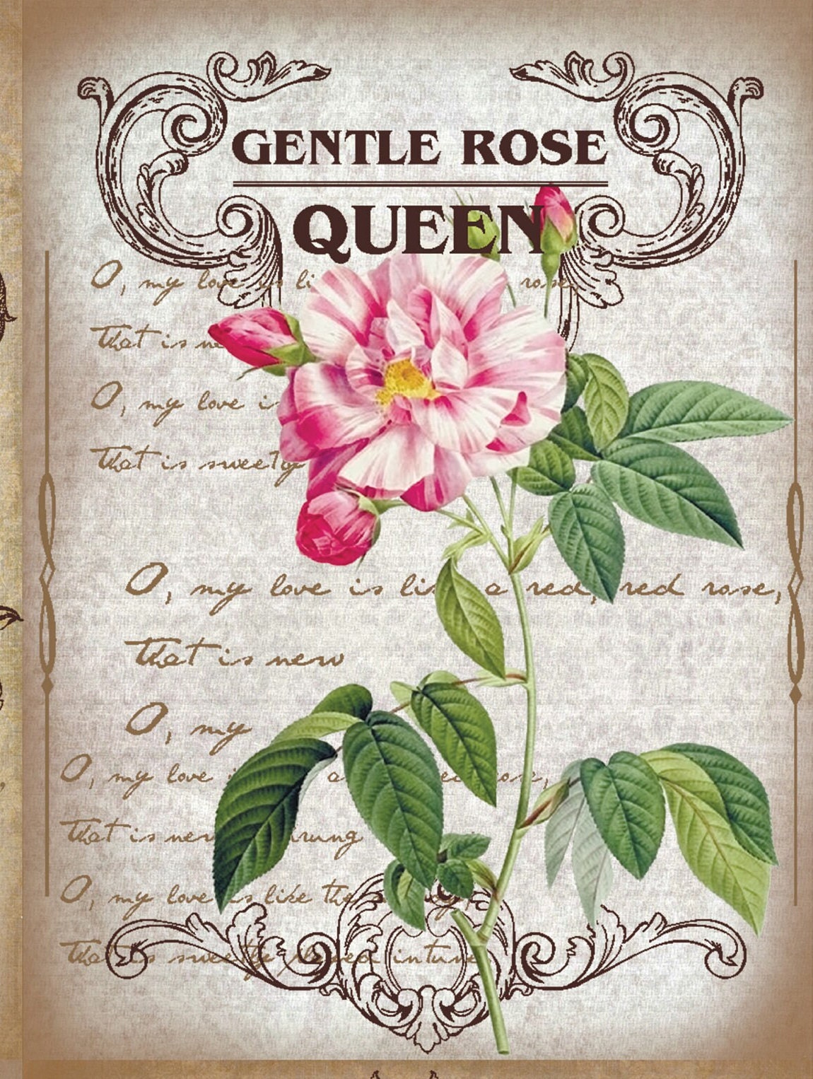 Large Decoupage Paper - Decoupage Art - Rice Paper for Decoupage - Decoupage for Furniture - Vintage Decoupage - Roses
