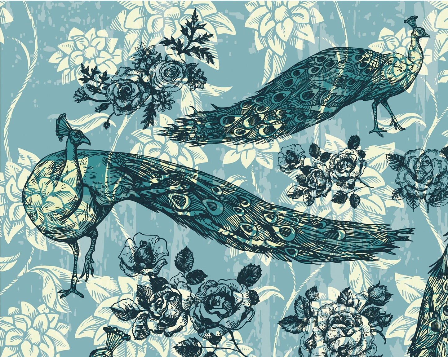 Large Decoupage Paper - Decoupage Art - Rice Paper for Decoupage - Decoupage for Furniture - Vintage Decoupage - Peacock