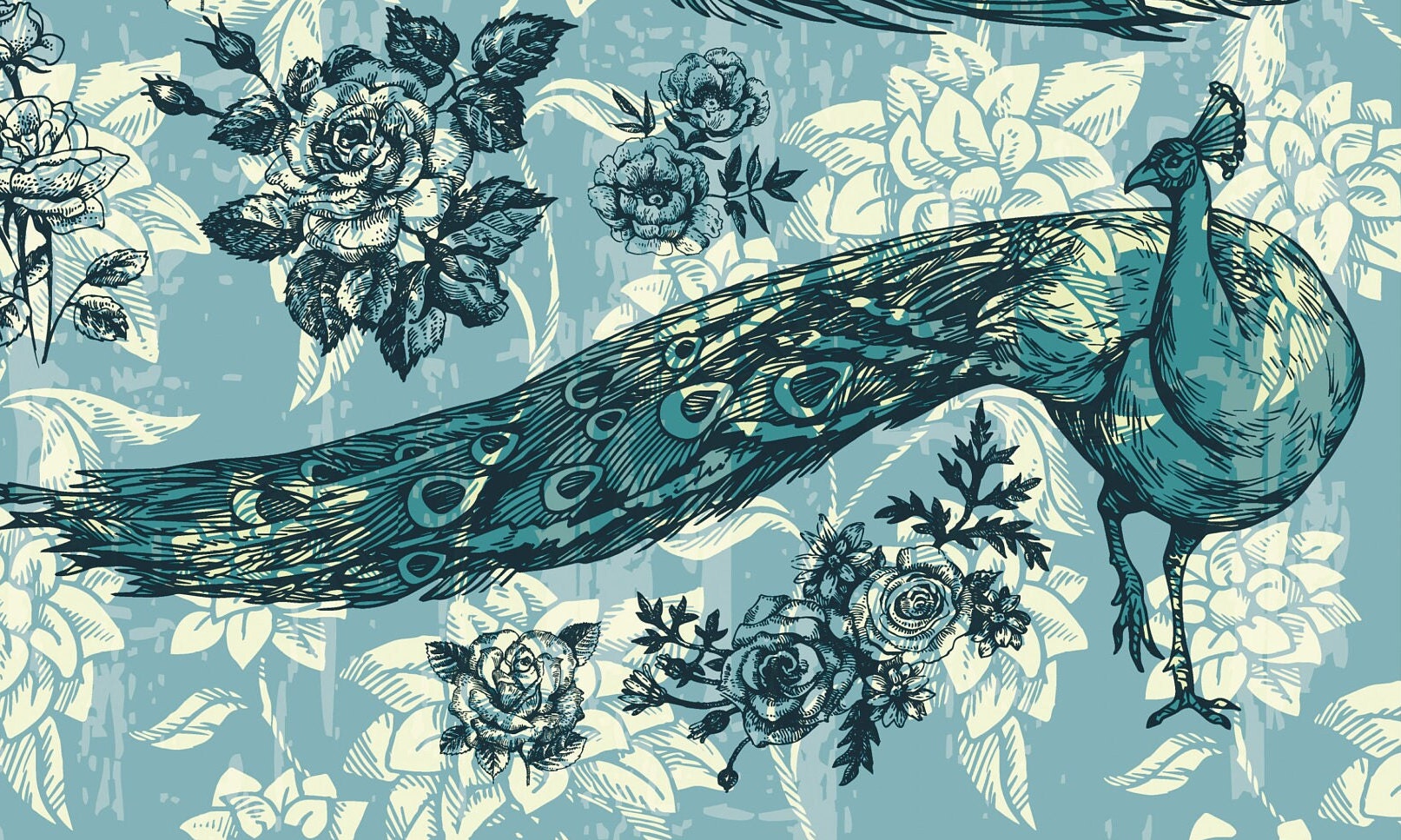 Large Decoupage Paper - Decoupage Art - Rice Paper for Decoupage - Decoupage for Furniture - Vintage Decoupage - Peacock