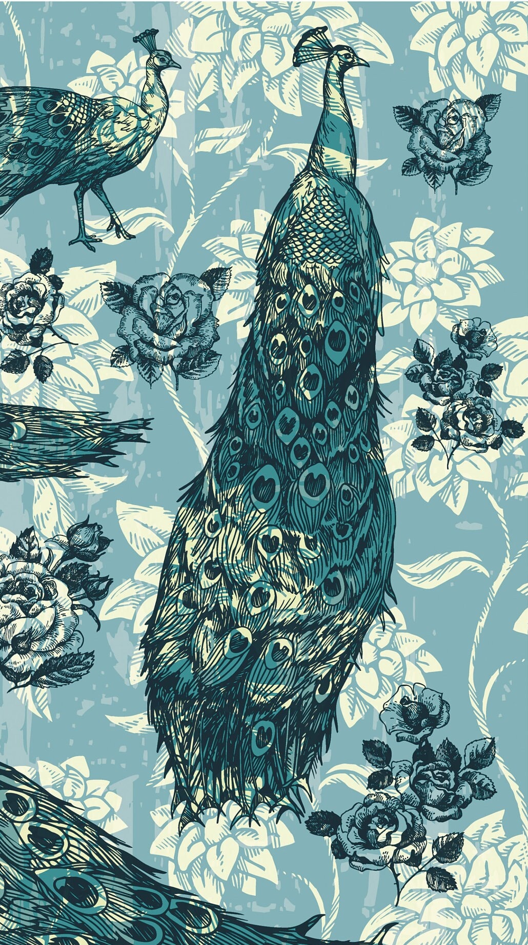 Large Decoupage Paper - Decoupage Art - Rice Paper for Decoupage - Decoupage for Furniture - Vintage Decoupage - Peacock