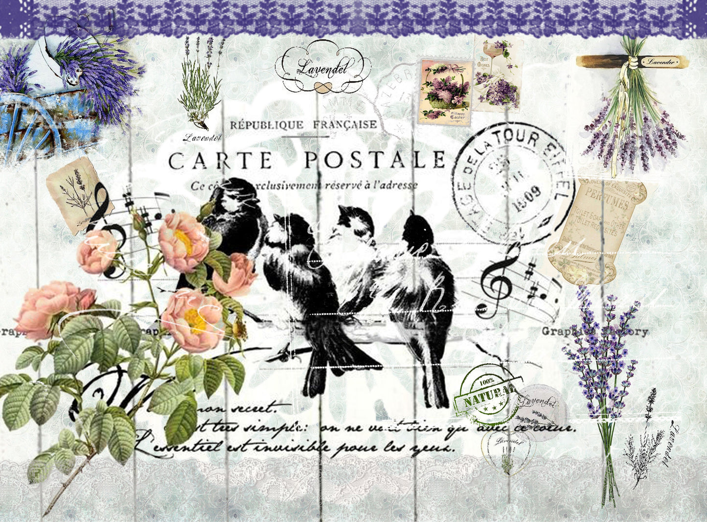 birds decoupage paper