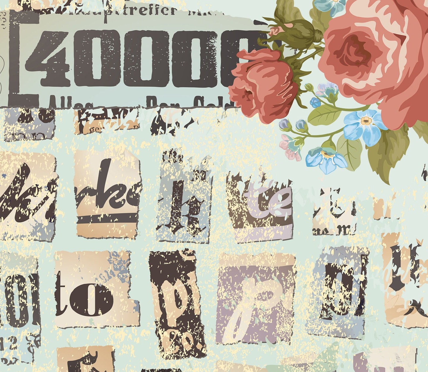 Large Decoupage Paper - Decoupage Art - Rice Paper for Decoupage - Decoupage for Furniture - Vintage Decoupage - Birds Collage