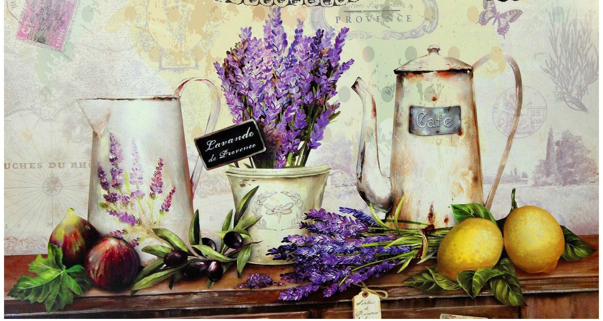 Decoupage Rice Paper - Vintage Kitchen & Lavender Art