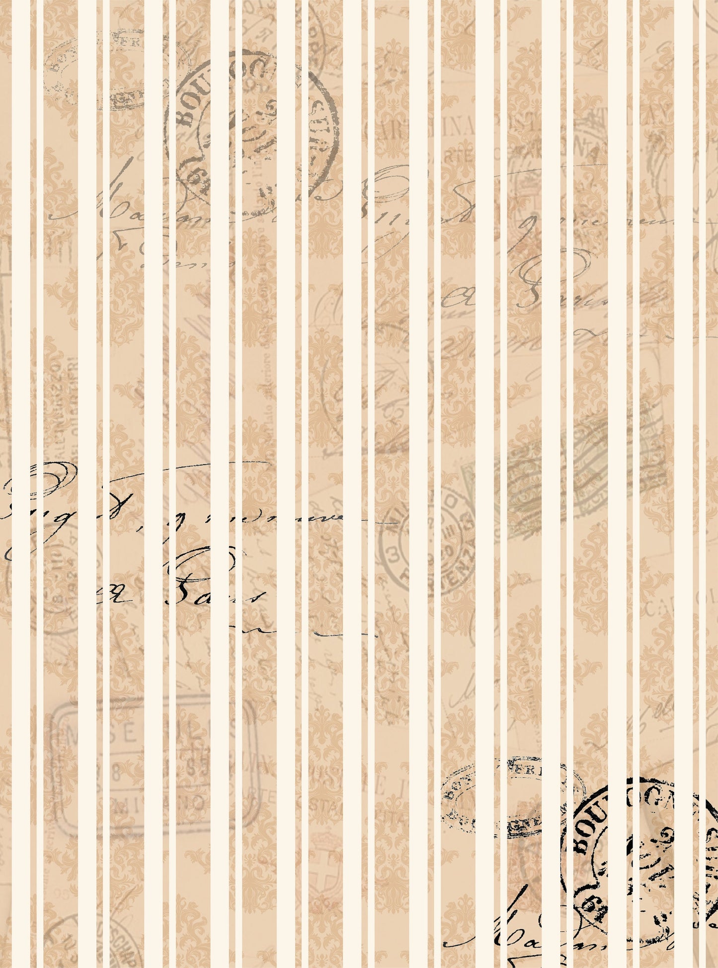 Large Decoupage Paper - Decoupage Art - Rice Paper for Decoupage - Decoupage for Furniture - Vintage Decoupage - Stripe Stamp