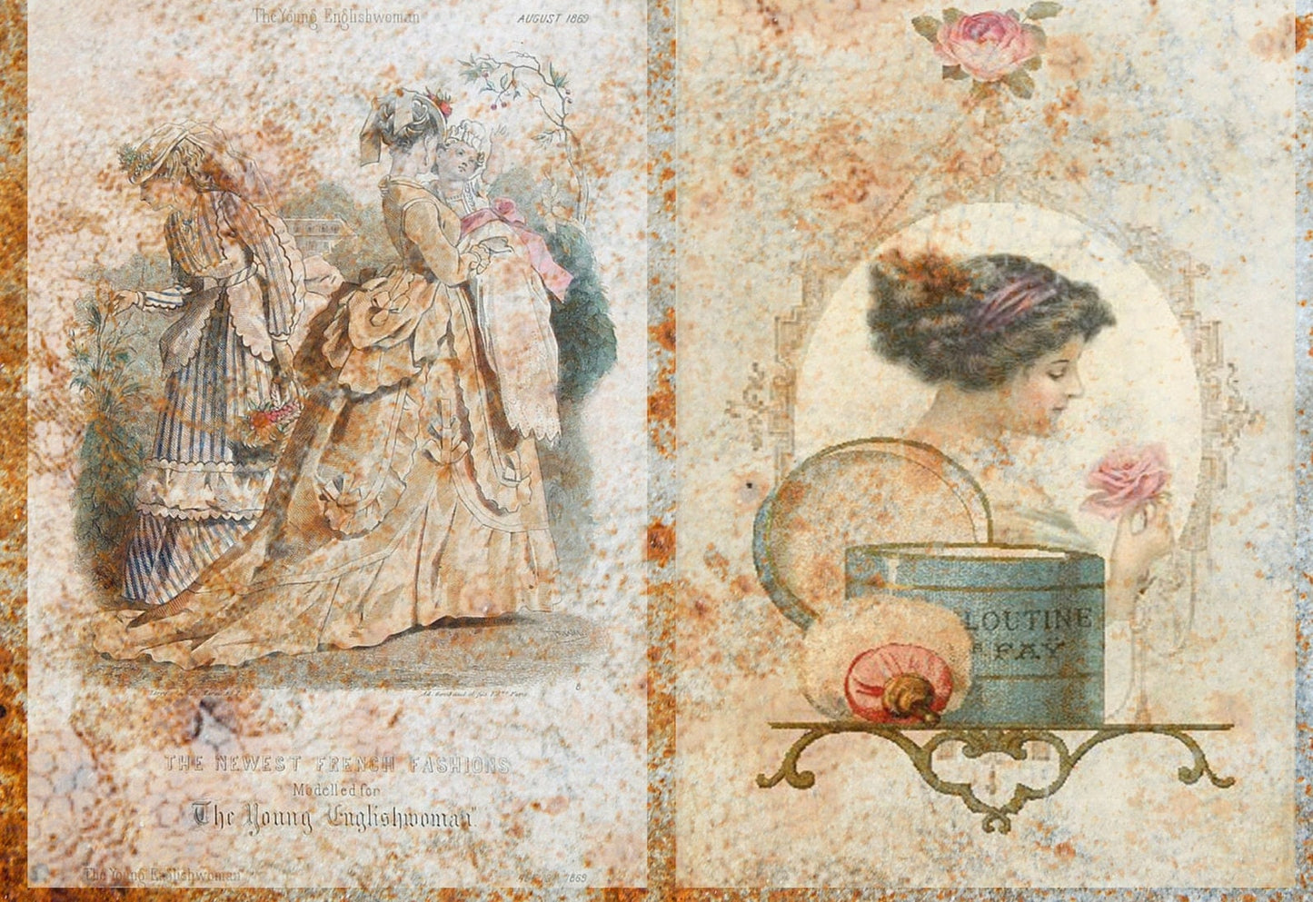 Large Decoupage Paper - Decoupage Art - Rice Paper for Decoupage - Decoupage for Furniture - Vintage Decoupage - Old Pages Women