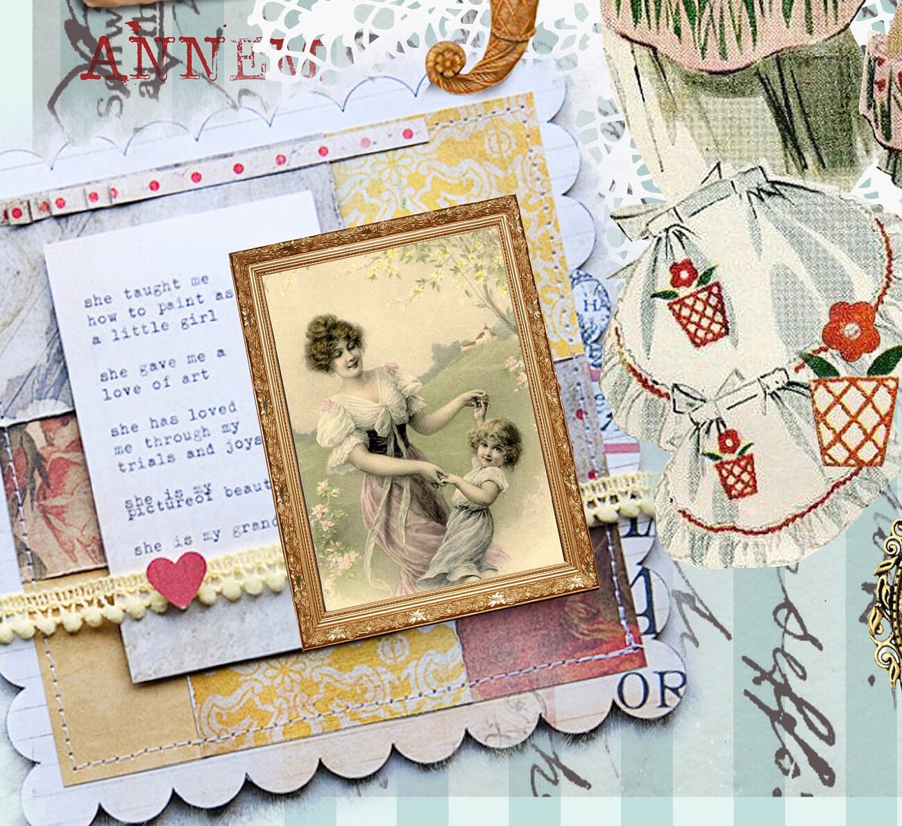 Large Decoupage Paper - Decoupage Art - Rice Paper for Decoupage - Decoupage for Furniture - Vintage Decoupage - Mother Child