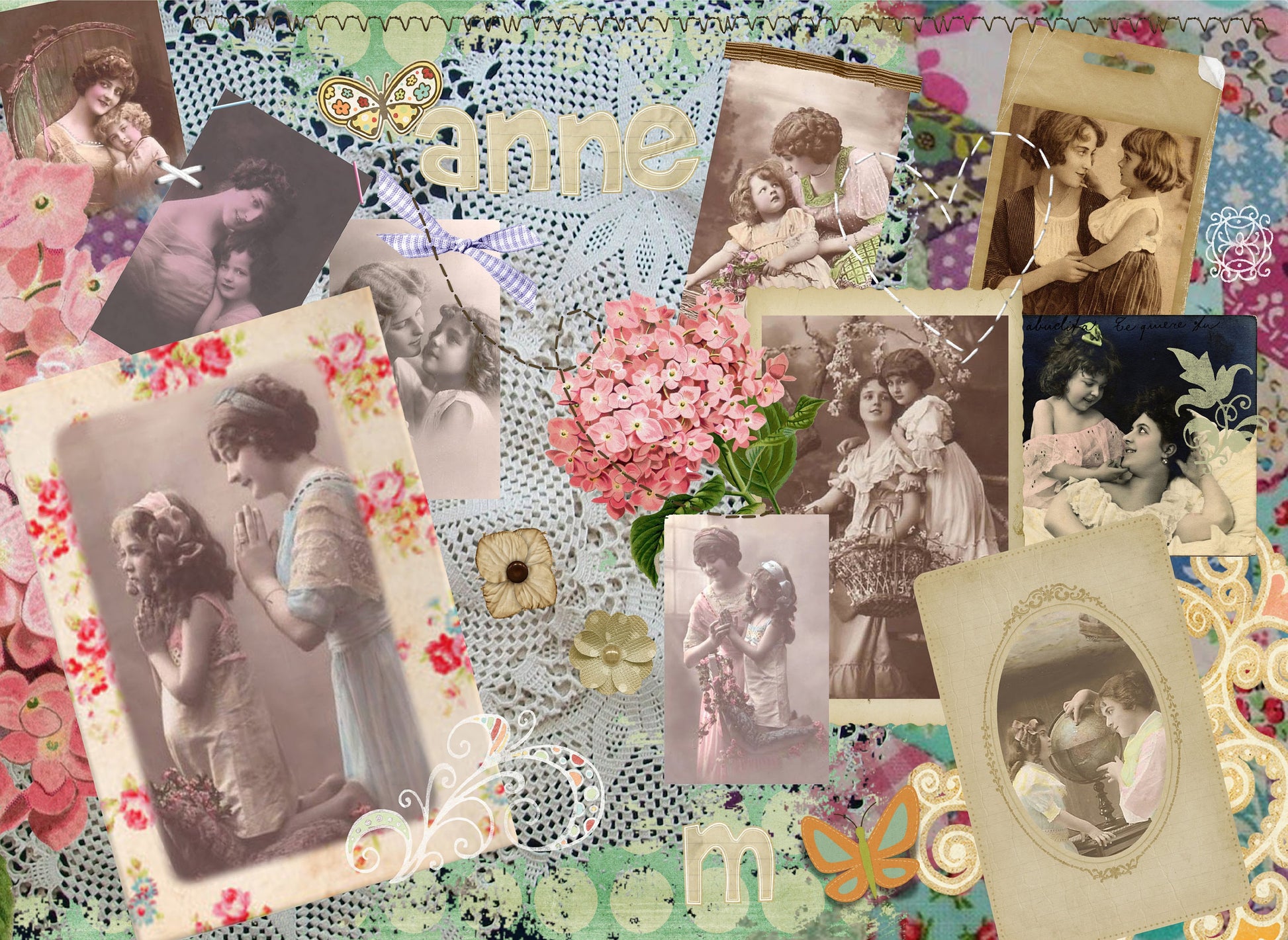 Large Decoupage Paper - Decoupage Art - Rice Paper for Decoupage - Decoupage for Furniture - Vintage Decoupage - Mother & Child