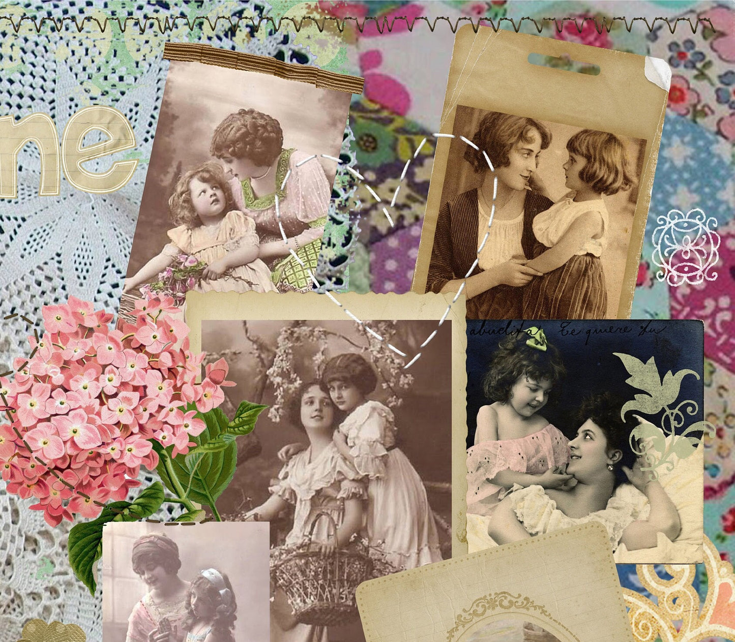 Large Decoupage Paper - Decoupage Art - Rice Paper for Decoupage - Decoupage for Furniture - Vintage Decoupage - Mother & Child