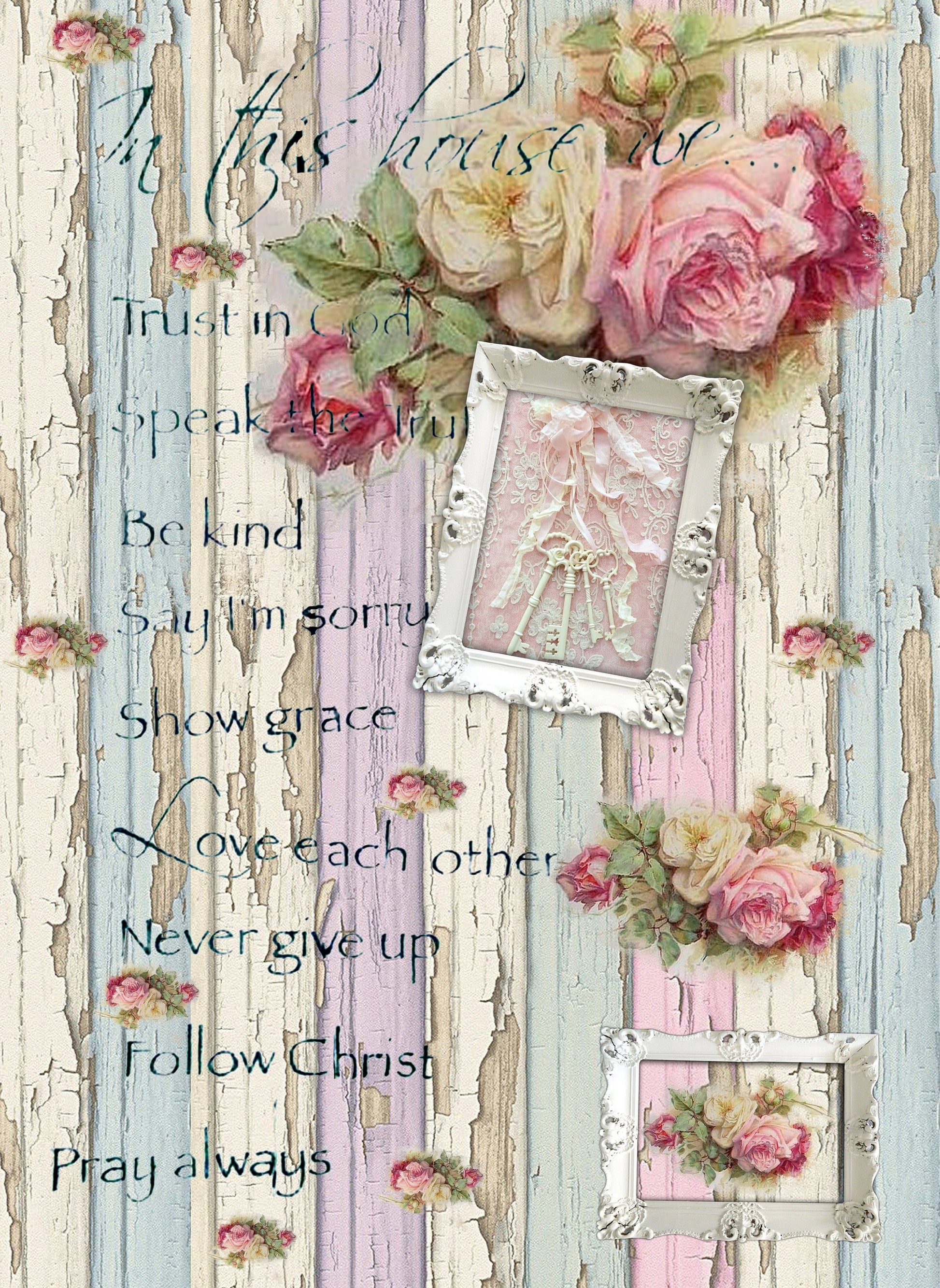 Large Decoupage Paper - Decoupage Art - Rice Paper for Decoupage - Decoupage for Furniture - Vintage Decoupage - Love Poem Wood