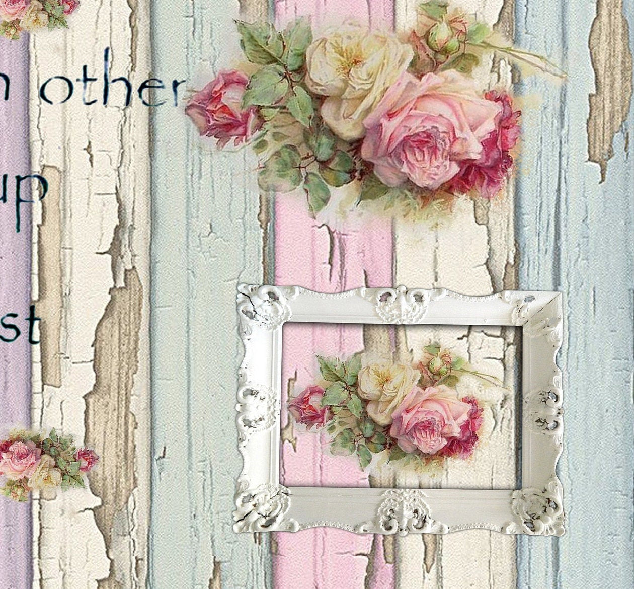 Large Decoupage Paper - Decoupage Art - Rice Paper for Decoupage - Decoupage for Furniture - Vintage Decoupage - Love Poem Wood