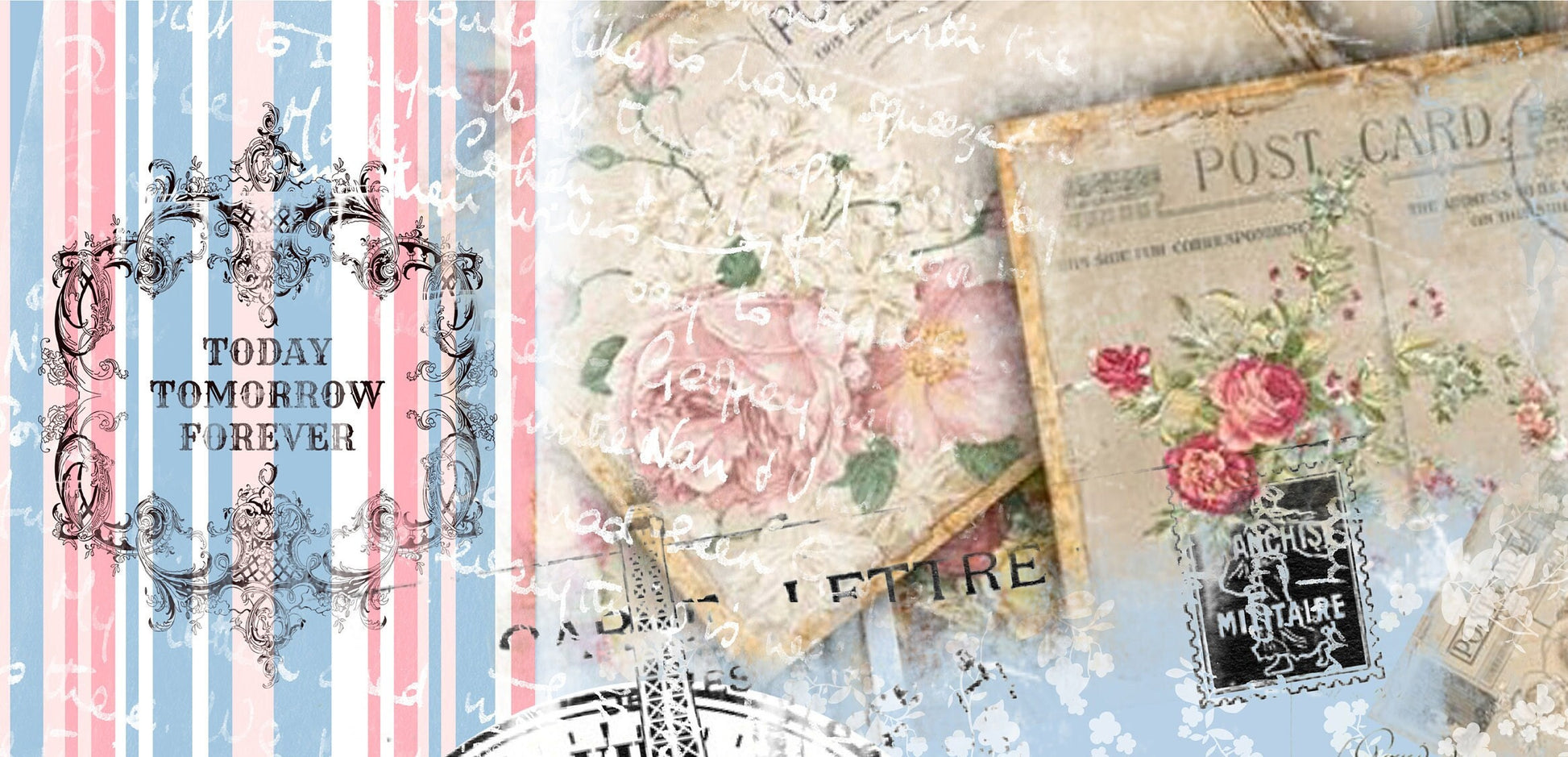 Large Decoupage Paper - Decoupage Art - Rice Paper for Decoupage - Decoupage for Furniture - Vintage Decoupage - Chair Clock Roses