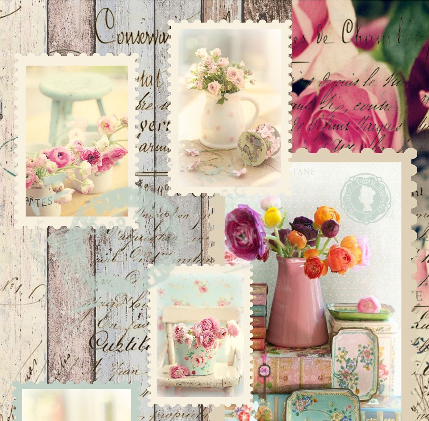 Large Decoupage Paper - Decoupage Art - Rice Paper for Decoupage - Decoupage for Furniture - Vintage Decoupage - Floral