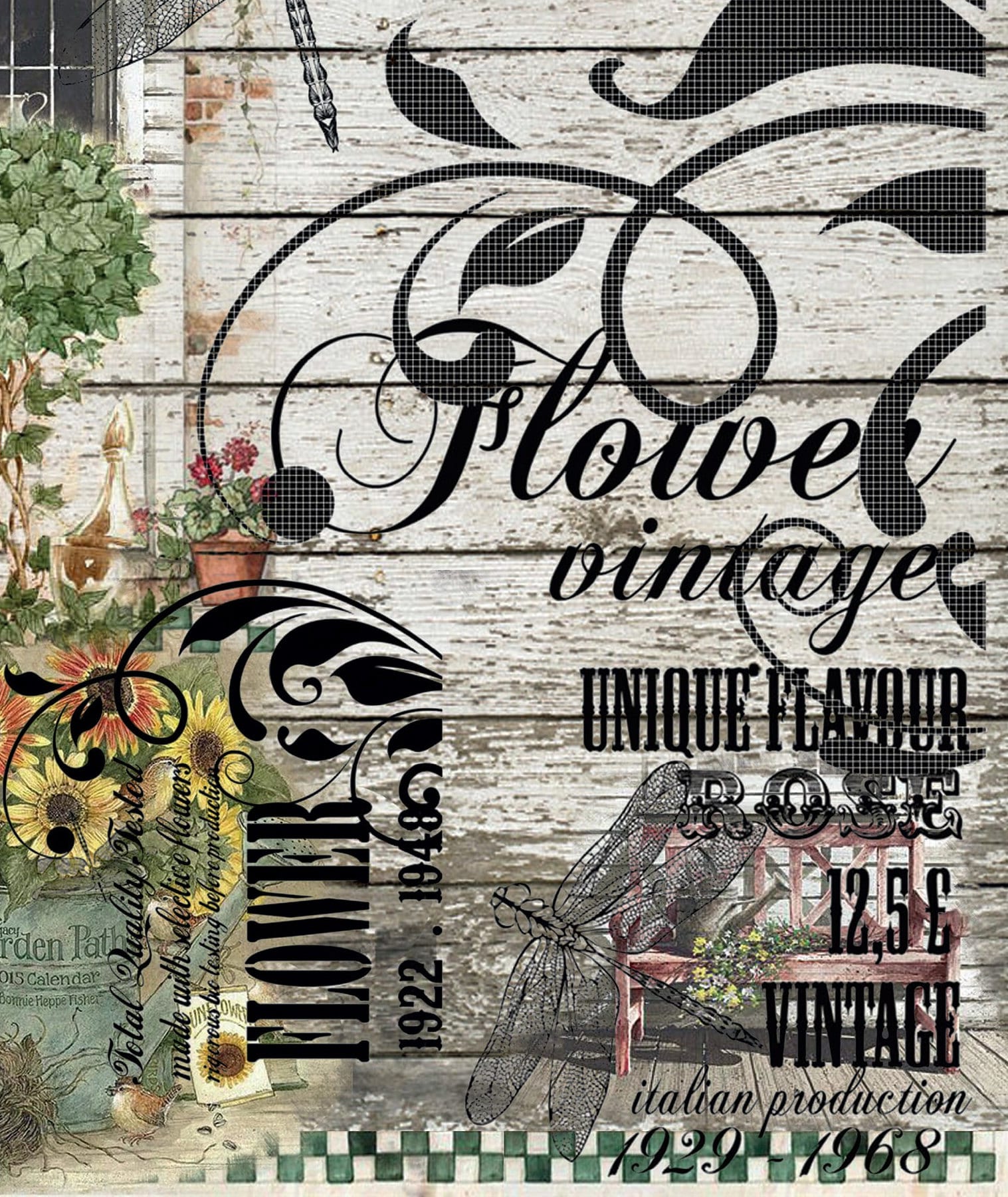 Large Decoupage Paper - Decoupage Art - Rice Paper for Decoupage - Decoupage for Furniture - Vintage Decoupage - Garden