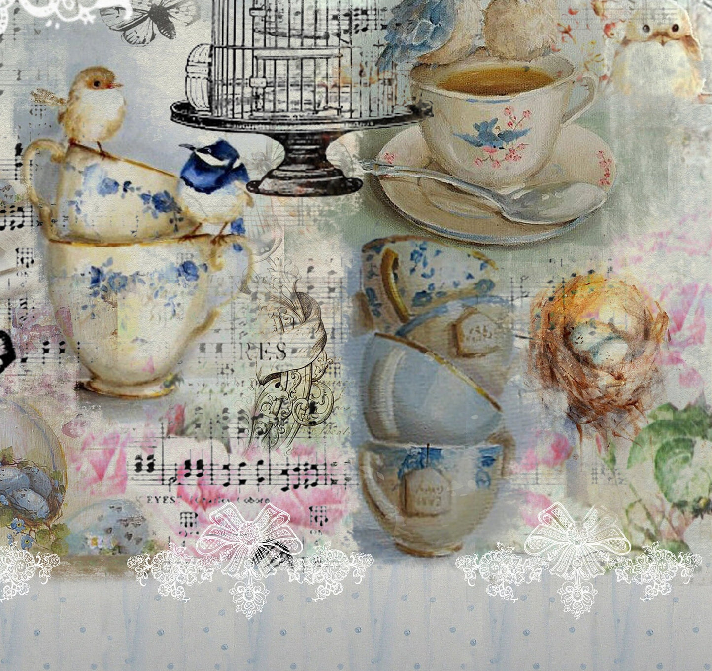 Large Decoupage Paper - Decoupage Art - Rice Paper for Decoupage - Decoupage for Furniture - Vintage Decoupage - Butterfly