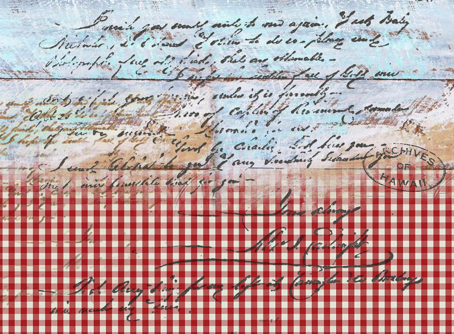 Large Decoupage Paper - Decoupage Art - Rice Paper for Decoupage - Decoupage for Furniture - Vintage Decoupage - Red Gingham