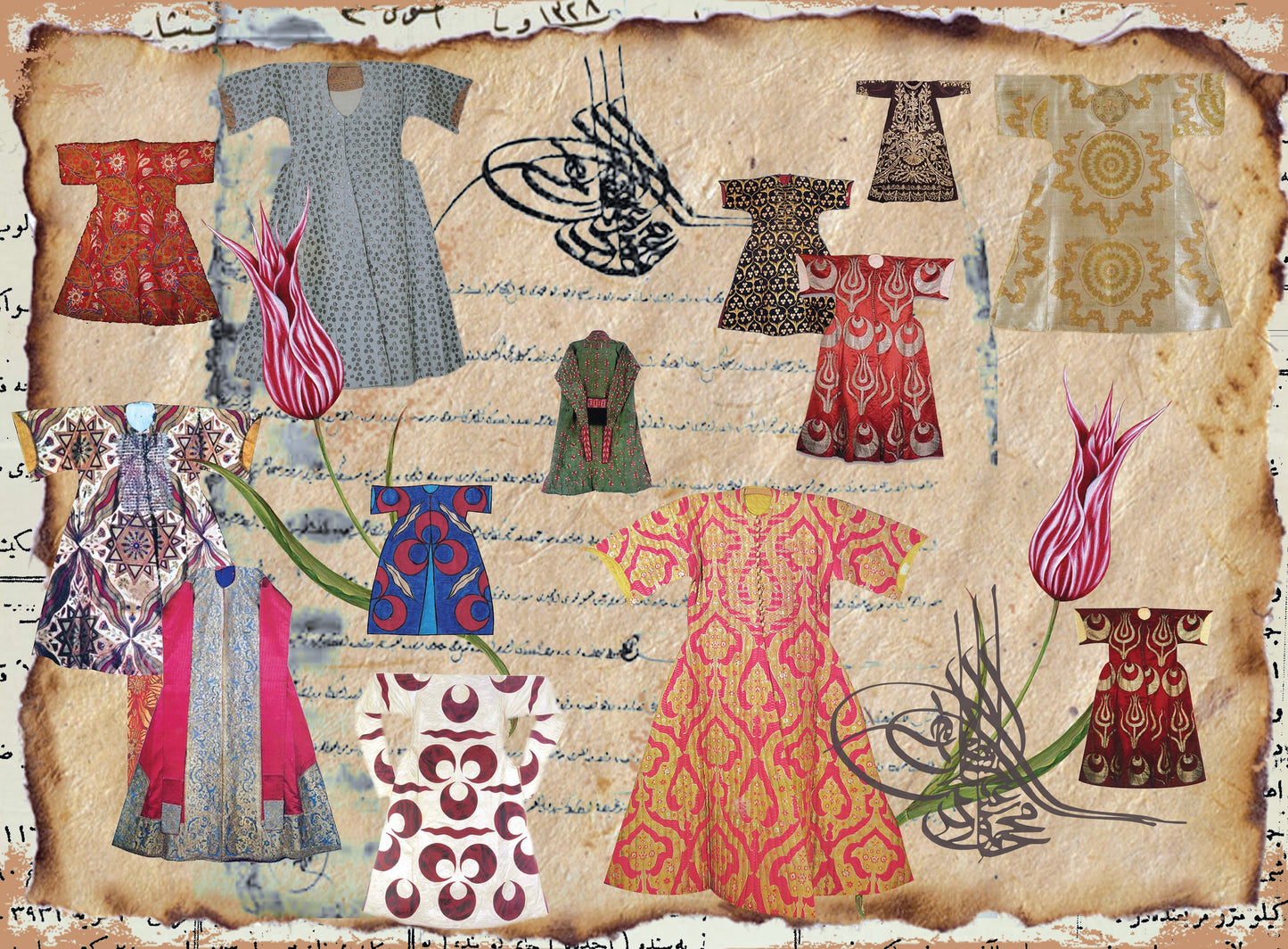 Large Size Rice Paper for Decoupage - Furniture Decoupage - Vintage Decoupage - Traditional Clothes - Robe - Ottoman