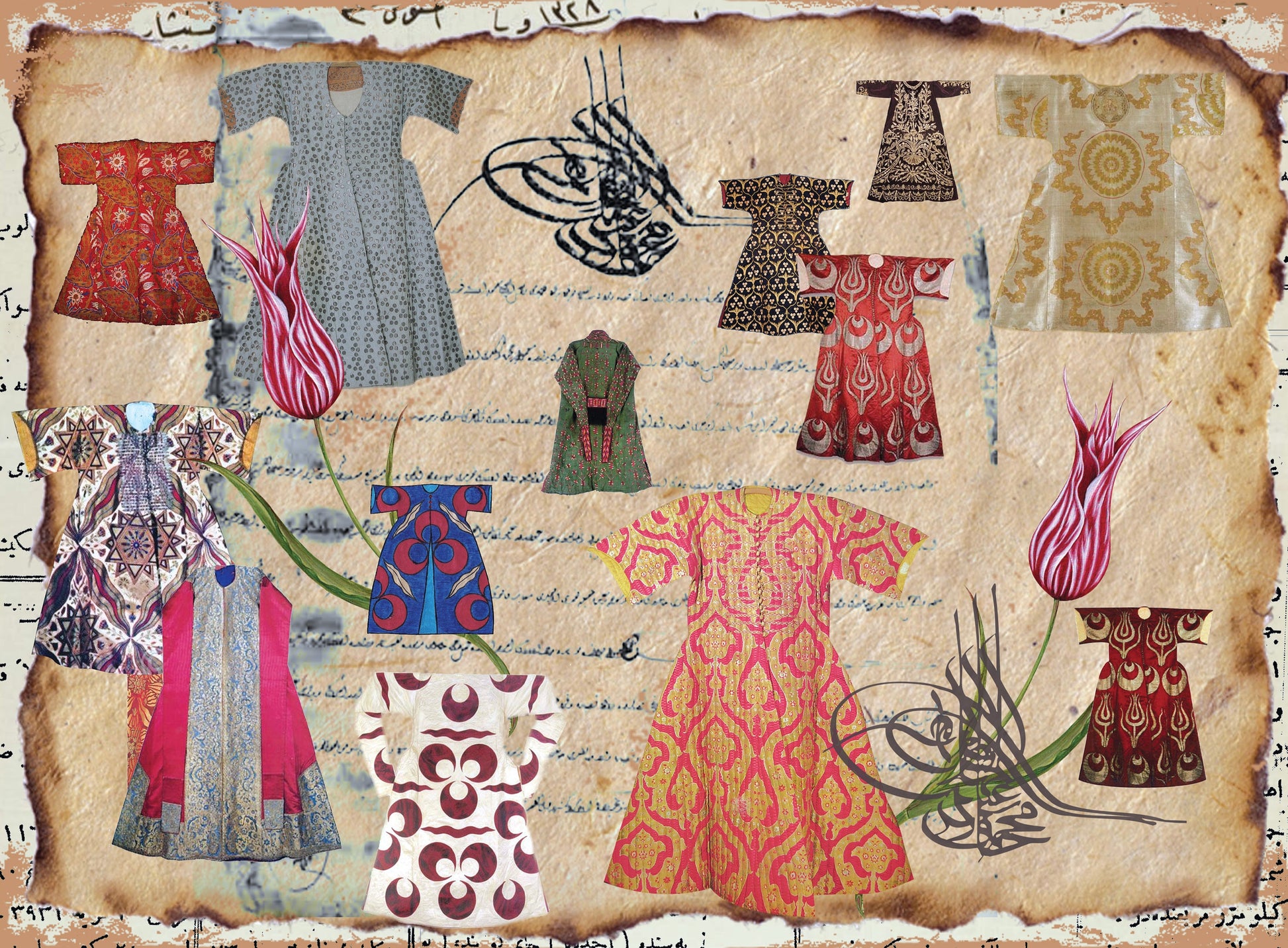 Large Size Rice Paper for Decoupage - Furniture Decoupage - Vintage Decoupage - Traditional Clothes - Robe - Ottoman
