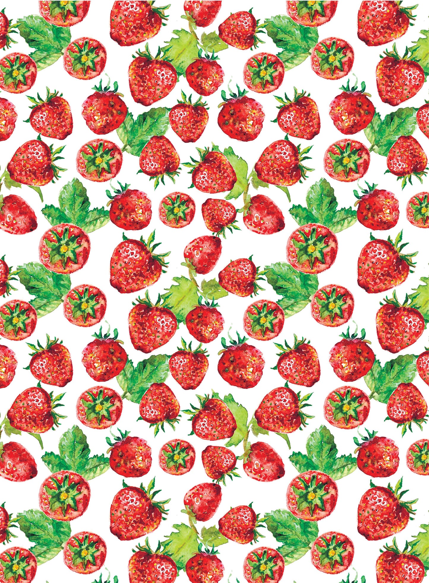 Large Rice Paper for Decoupage - Furniture Decoupage - Vintage Decoupage - Floral Decoupage Paper - Red Strawberries
