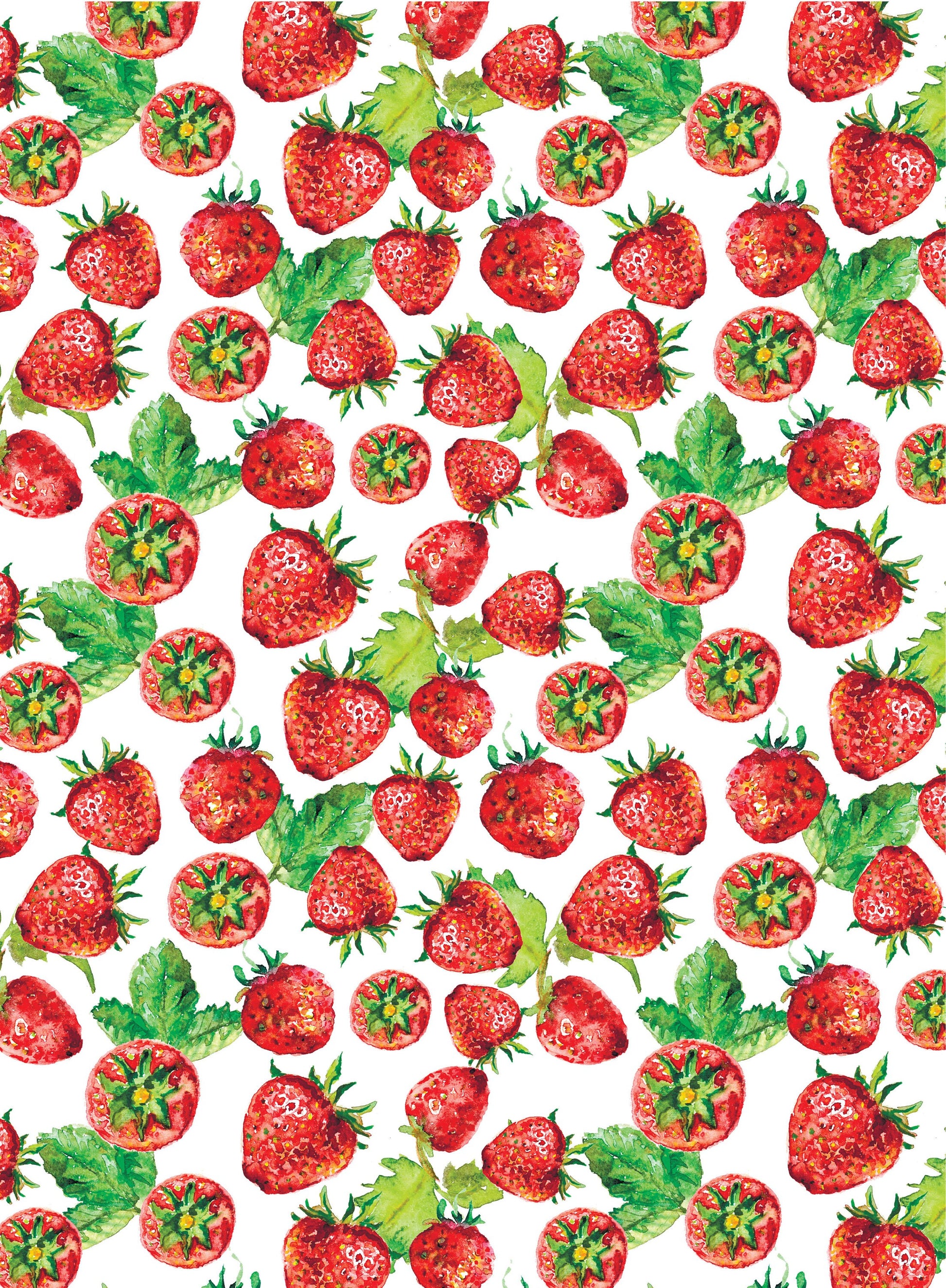 Large Rice Paper for Decoupage - Furniture Decoupage - Vintage Decoupage - Floral Decoupage Paper - Red Strawberries