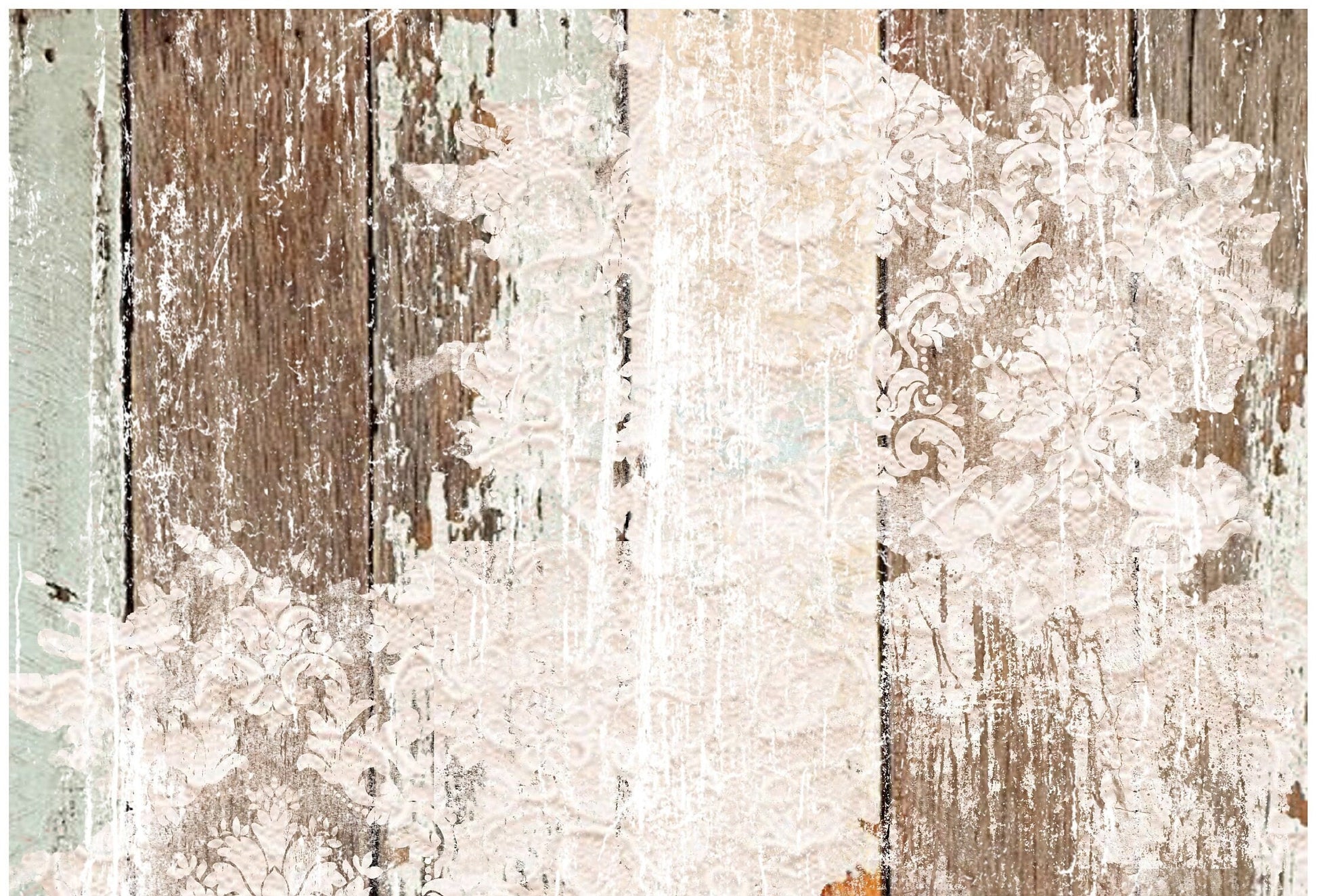 Large Rice Paper for Decoupage - Furniture Decoupage - Vintage Decoupage - Floral Decoupage Paper - Old Wooden Floor