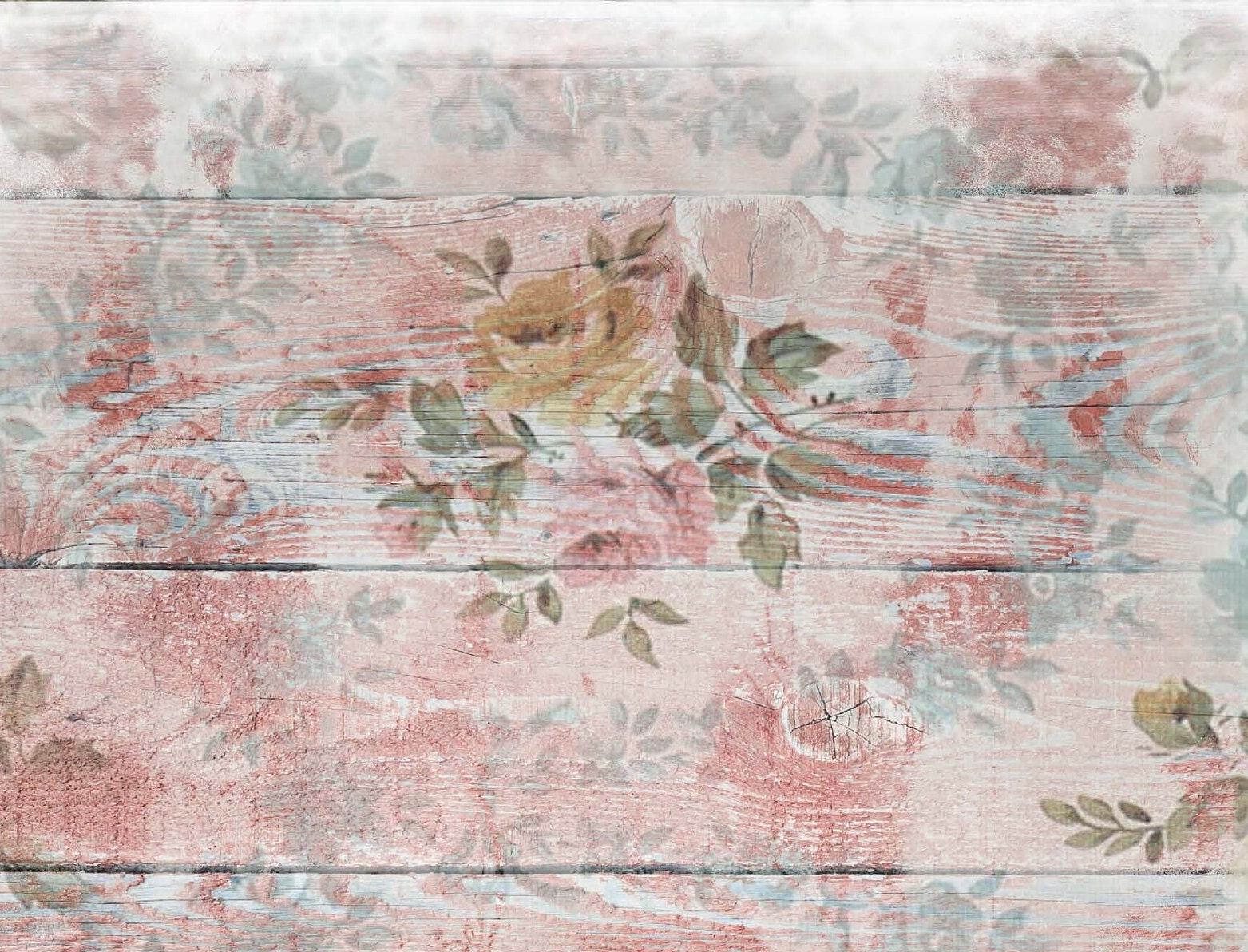 Large Rice Paper for Decoupage - Vintage - Floral Decoupage - Wooden Floor Flowers