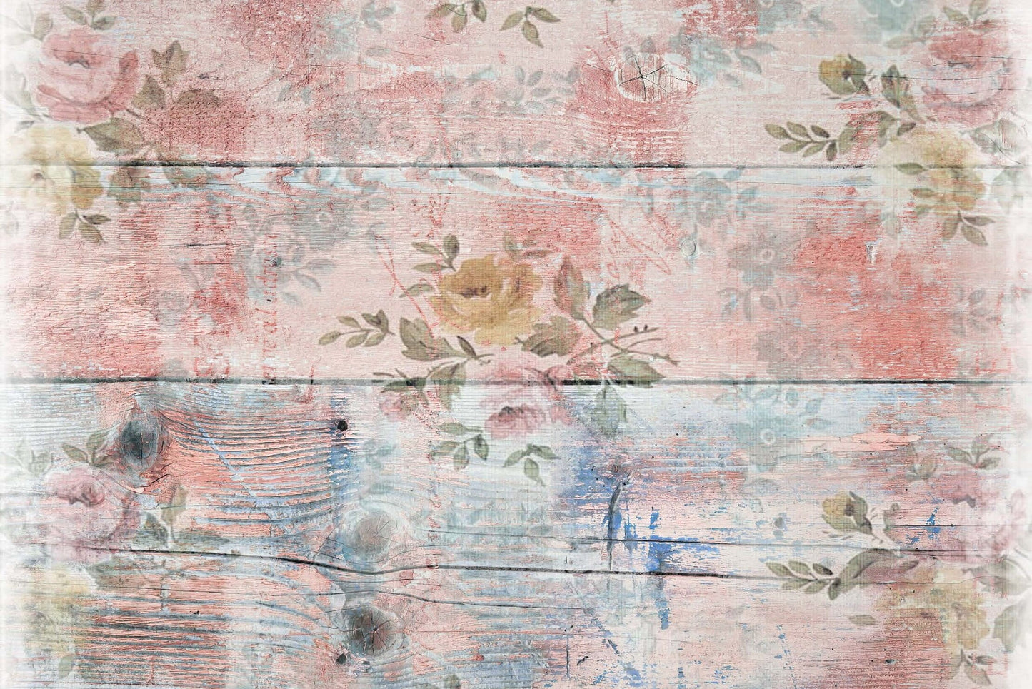 Large Rice Paper for Decoupage - Vintage - Floral Decoupage - Wooden Floor Flowers