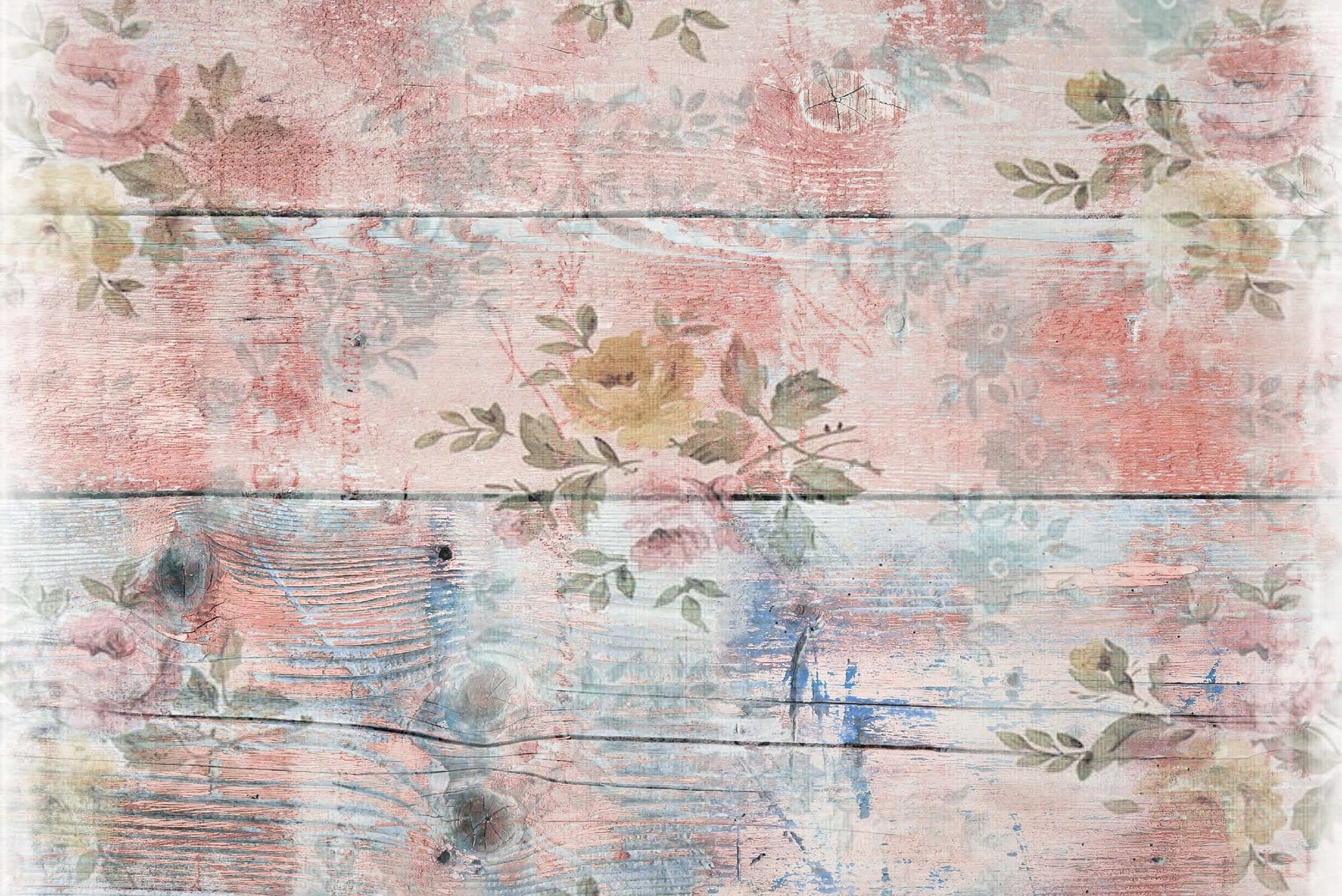 Large Rice Paper for Decoupage - Vintage - Floral Decoupage - Wooden Floor Flowers