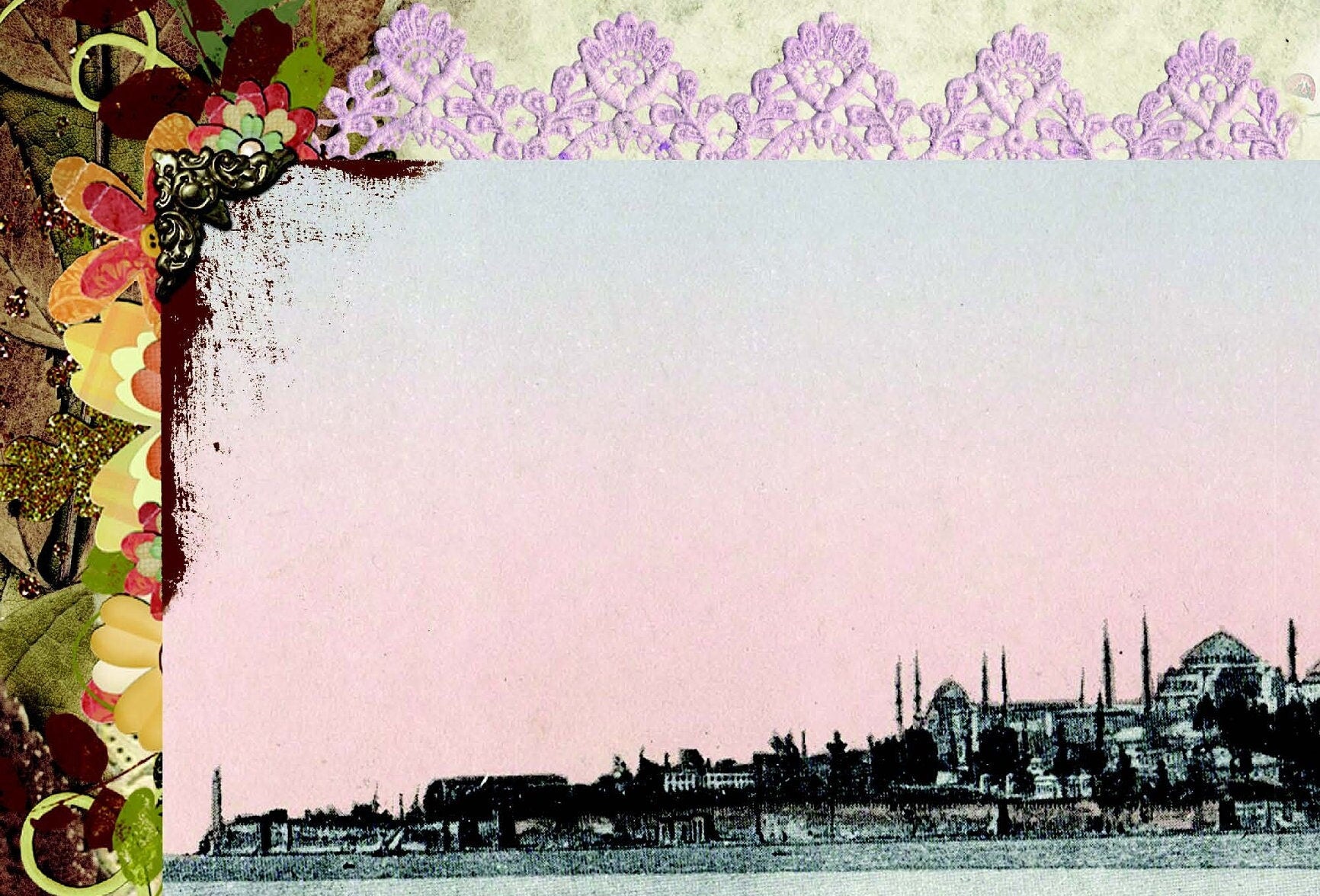 Maiden's Tower - Large Rice Paper for Decoupage - Furniture Decoupage - Vintage Decoupage - Floral Decoupage Paper - Istanbul
