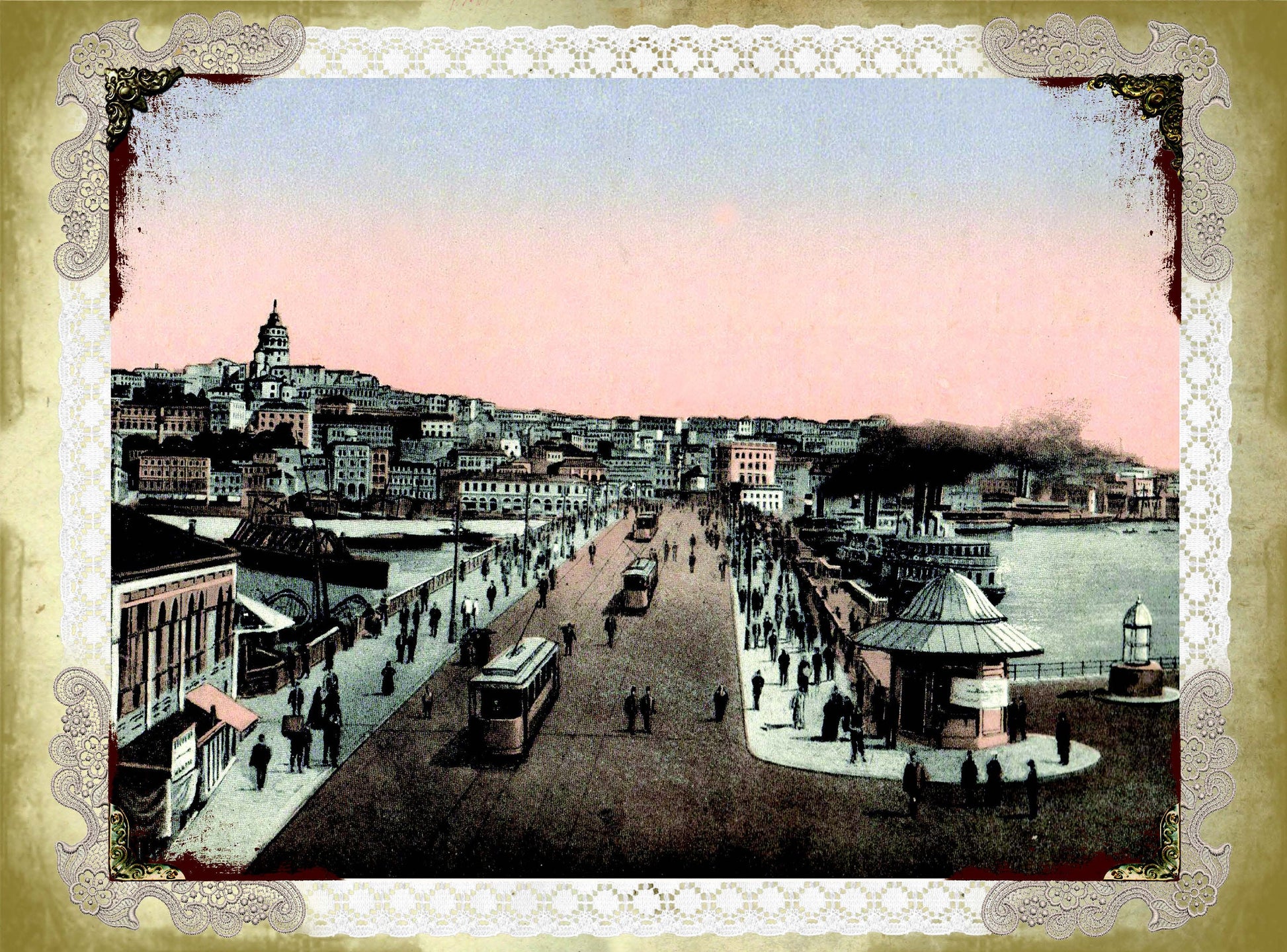 Galata Bridge - Large Rice Paper for Decoupage - Furniture Decoupage - Vintage Decoupage - Decoupage Paper - Istanbul